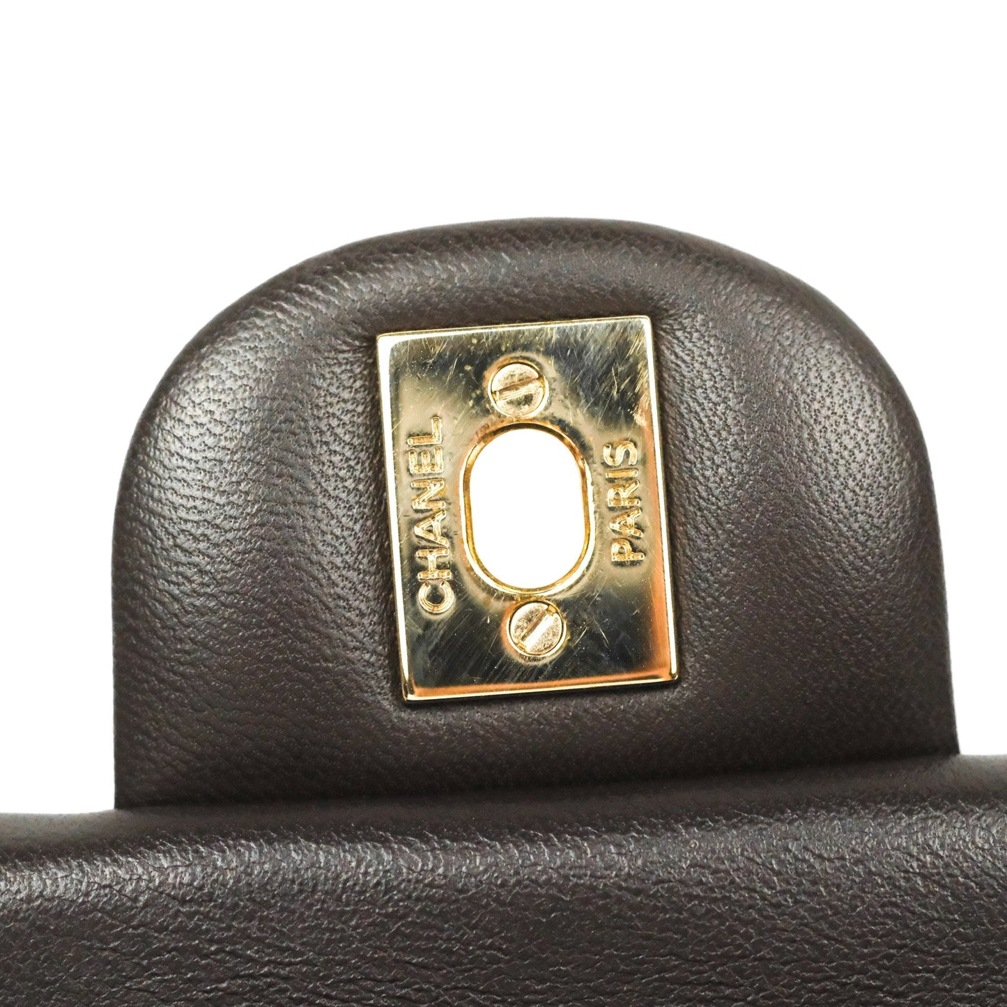 Chanel Quilted Mini Rectangular Flap Chocolate Brown Lambskin Gold Hardware