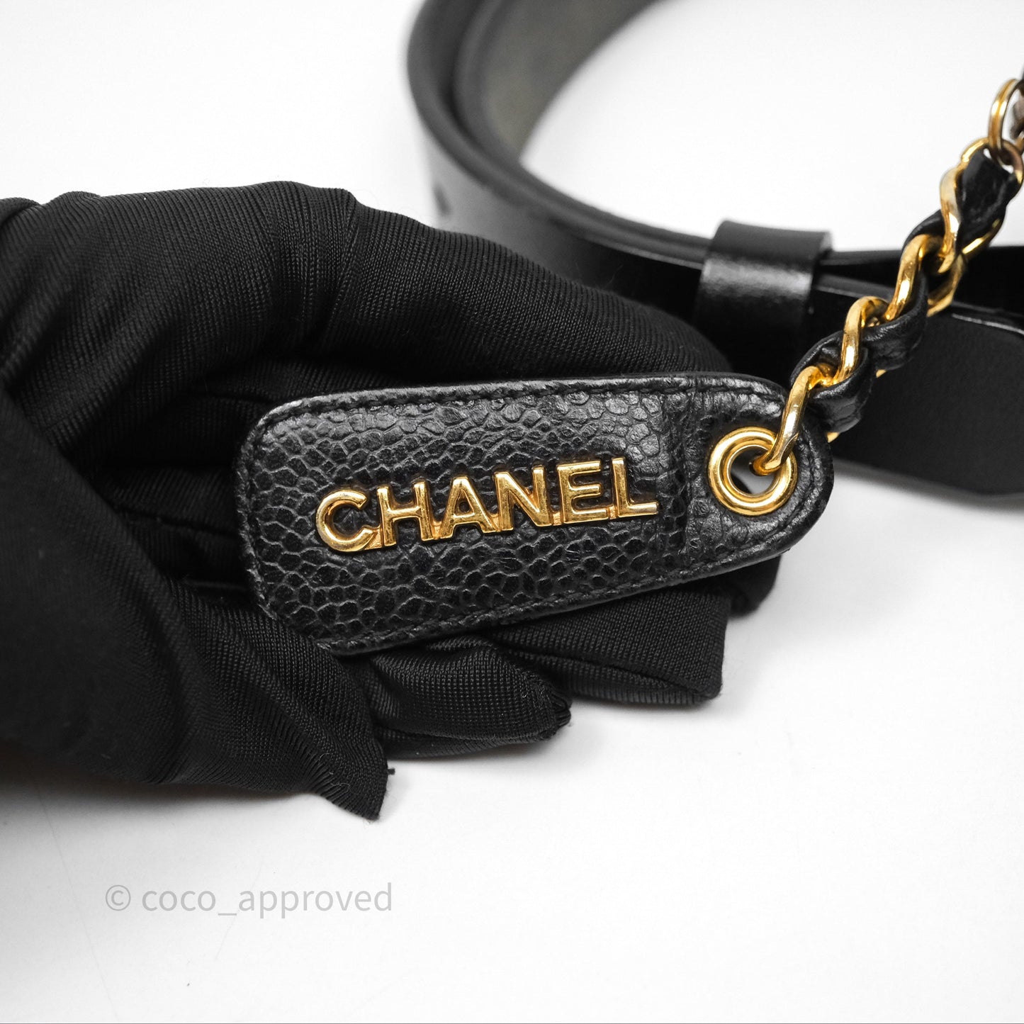 Chanel Vintage Belt Bag Black Caviar 24K Gold Hardware