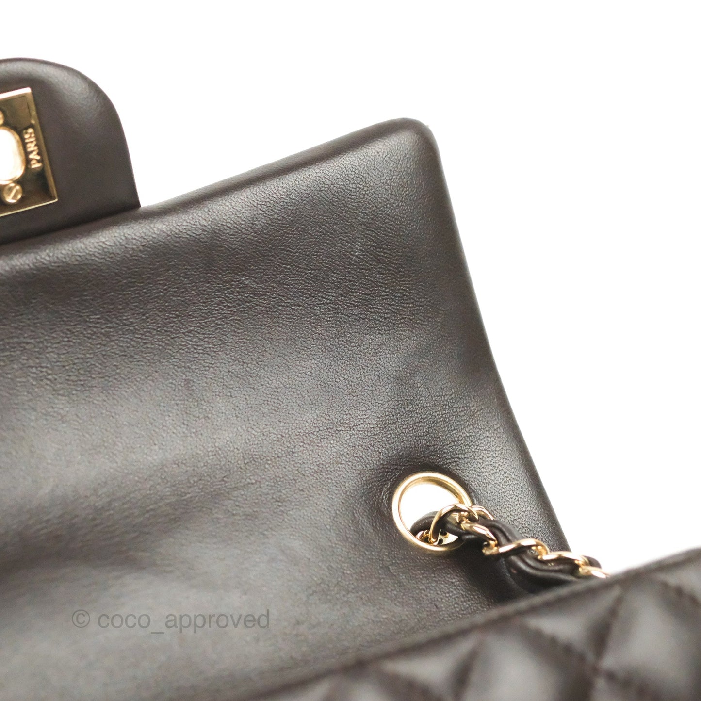Chanel Quilted Mini Rectangular Flap Chocolate Brown Lambskin Gold Hardware
