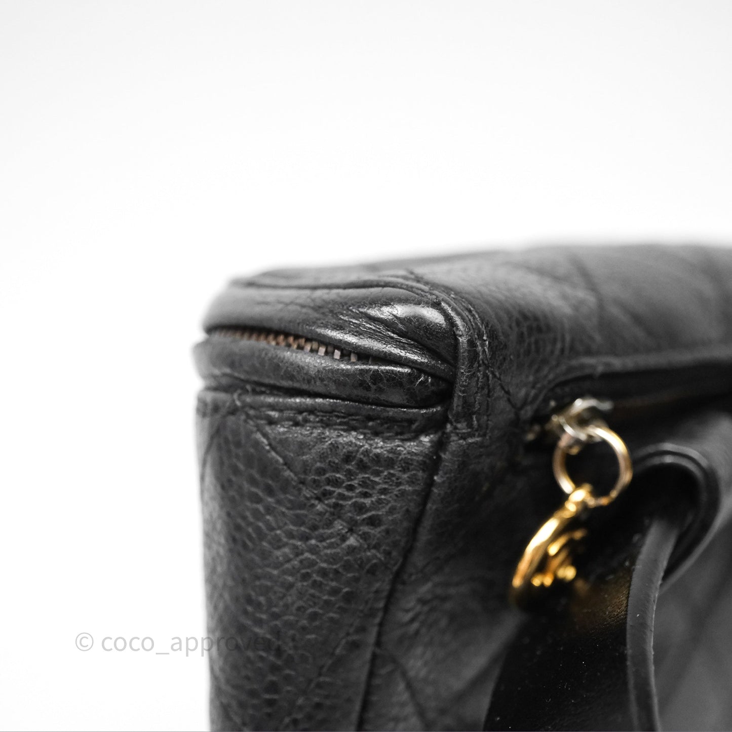 Chanel Vintage Belt Bag Black Caviar 24K Gold Hardware