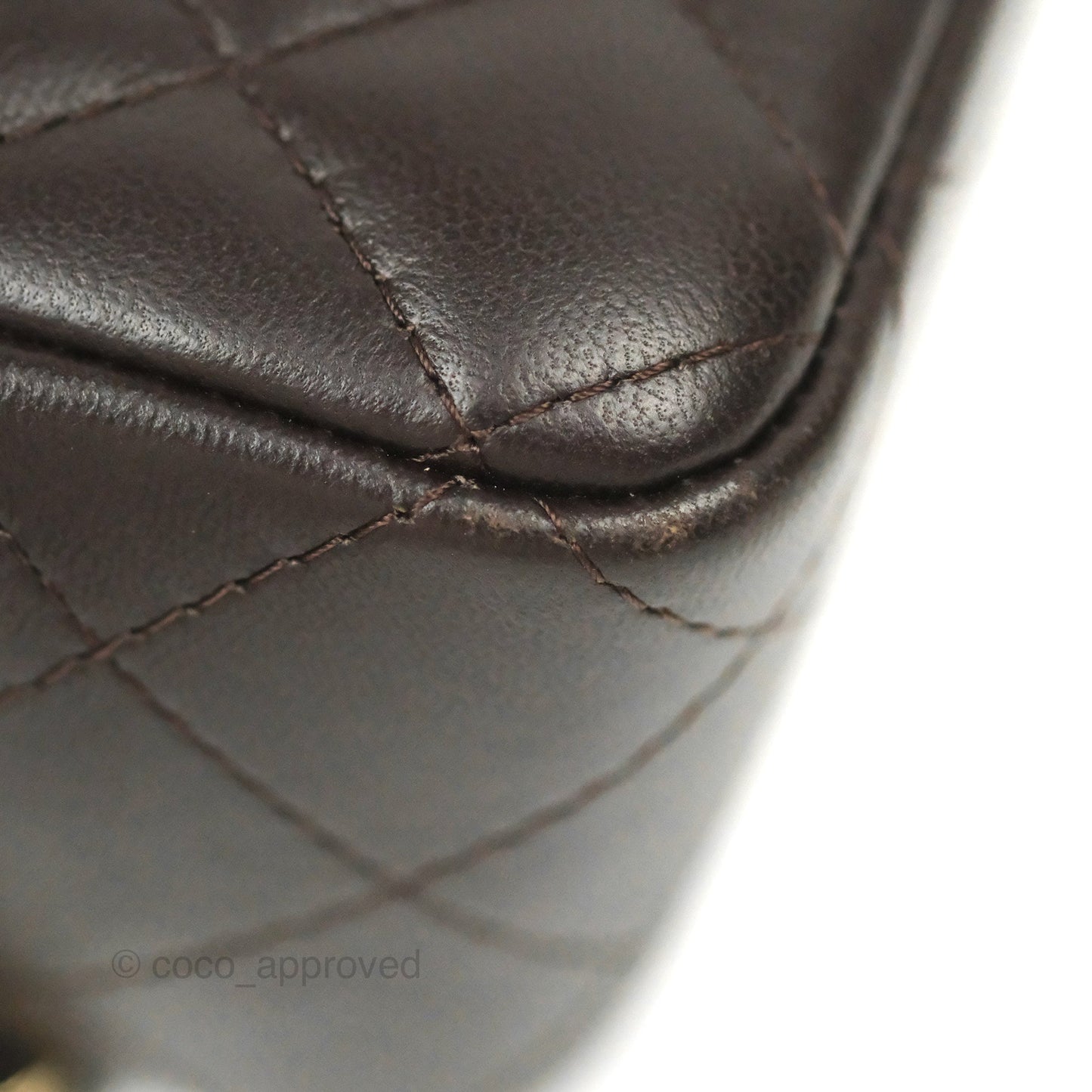 Chanel Quilted Mini Rectangular Flap Chocolate Brown Lambskin Gold Hardware