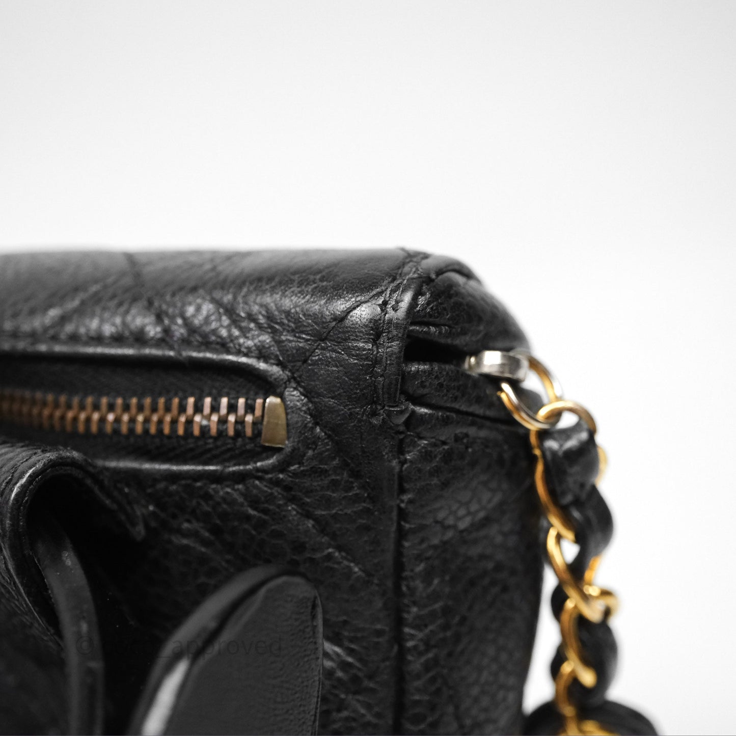 Chanel Vintage Belt Bag Black Caviar 24K Gold Hardware