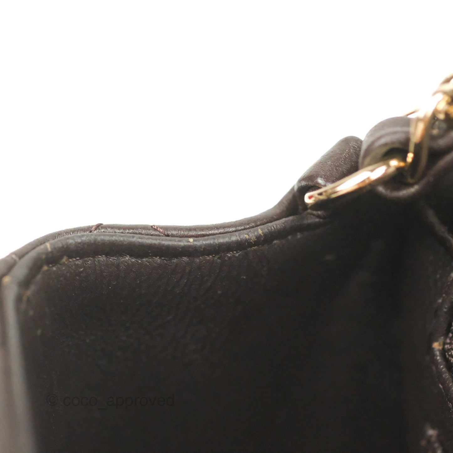 Chanel Quilted Mini Rectangular Flap Chocolate Brown Lambskin Gold Hardware