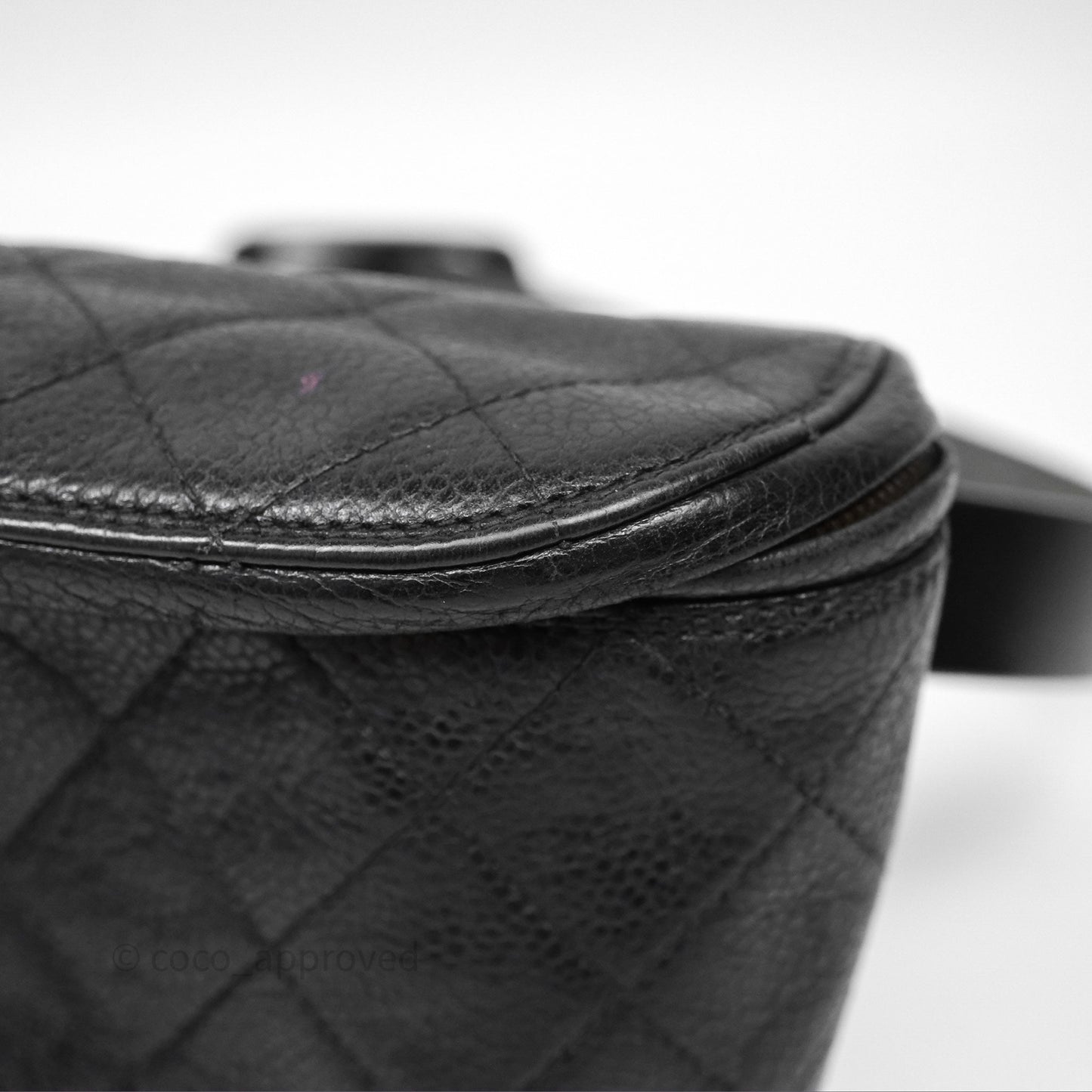 Chanel Vintage Belt Bag Black Caviar 24K Gold Hardware