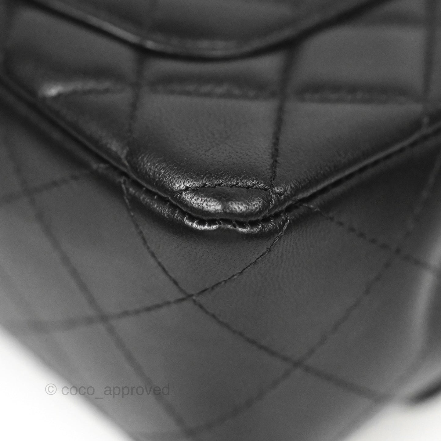 Chanel Quilted Mini Rectangular Flap Black Lambskin Gold Hardware