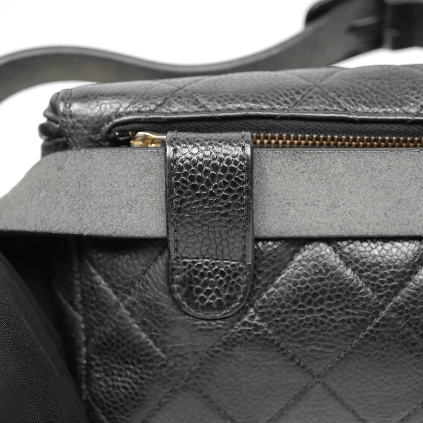 Chanel Vintage Belt Bag Black Caviar 24K Gold Hardware