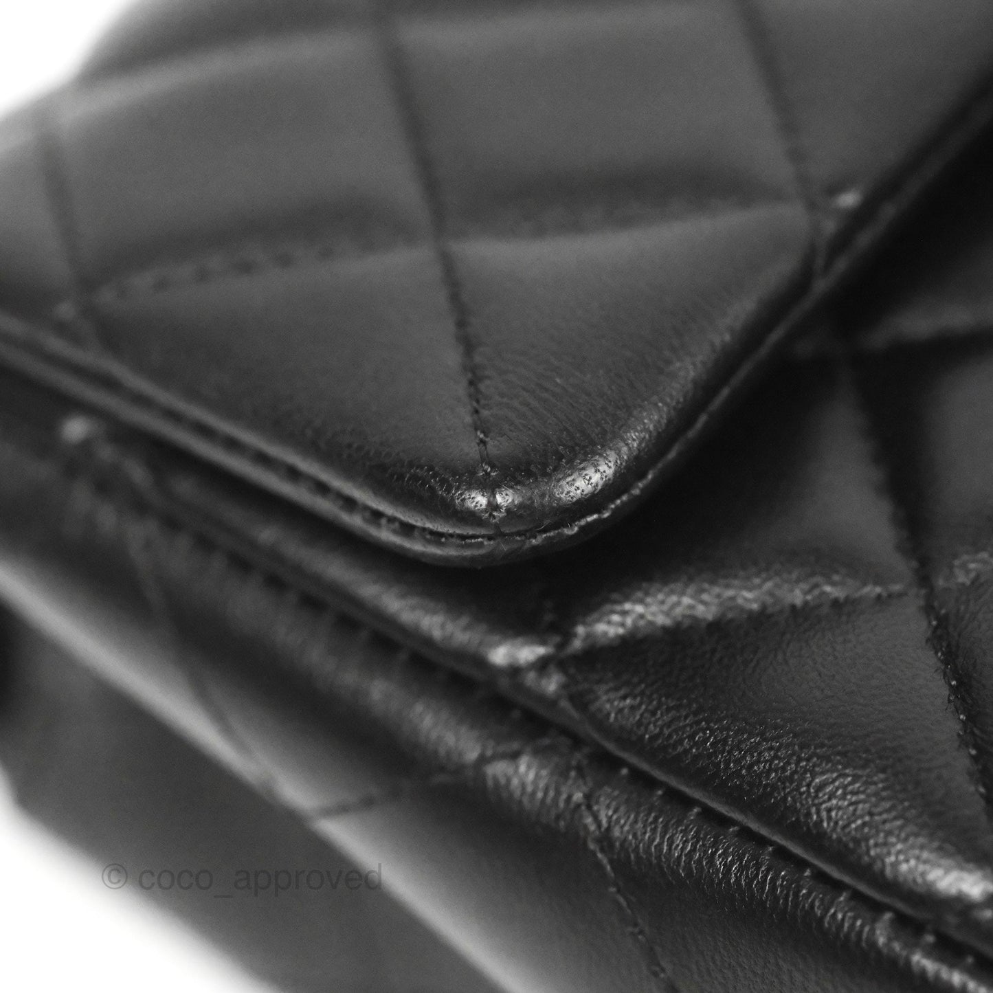 Chanel Quilted Mini Rectangular Flap Black Lambskin Gold Hardware