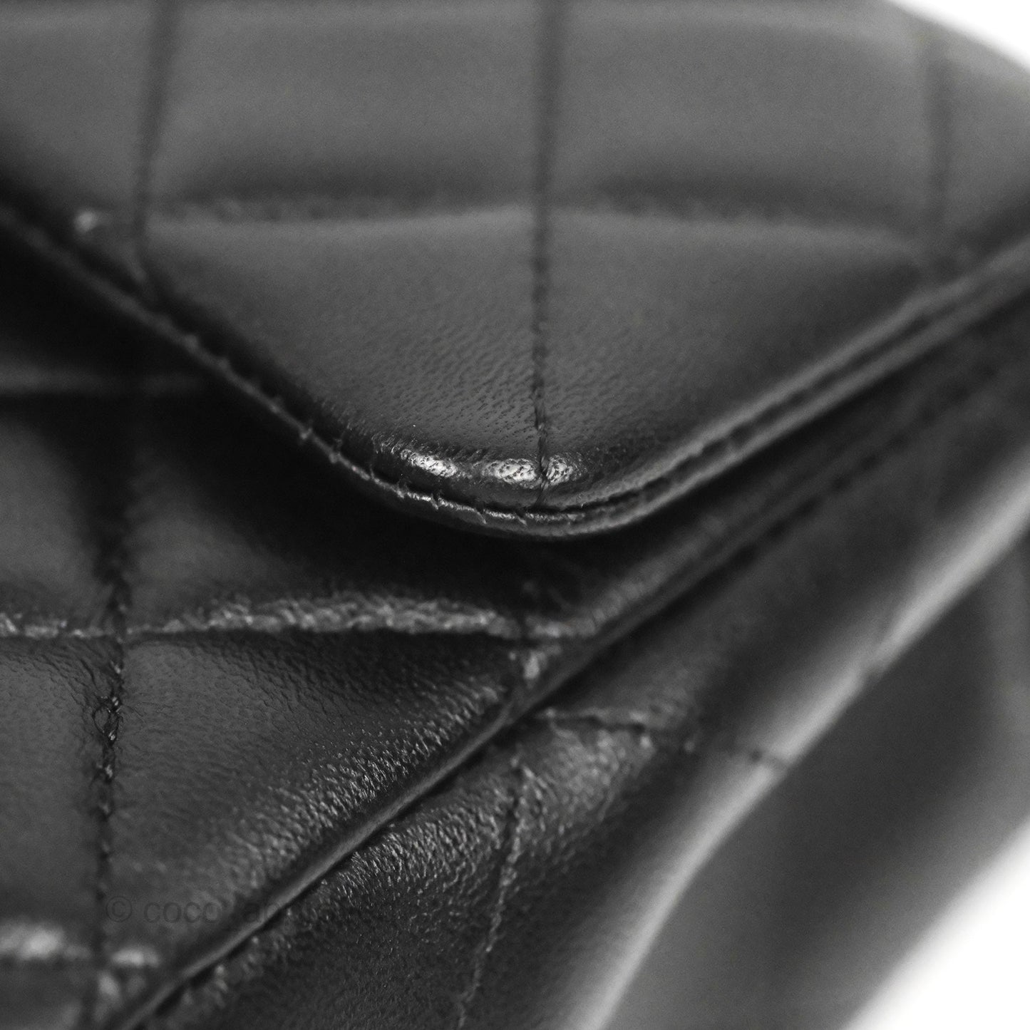 Chanel Quilted Mini Rectangular Flap Black Lambskin Gold Hardware
