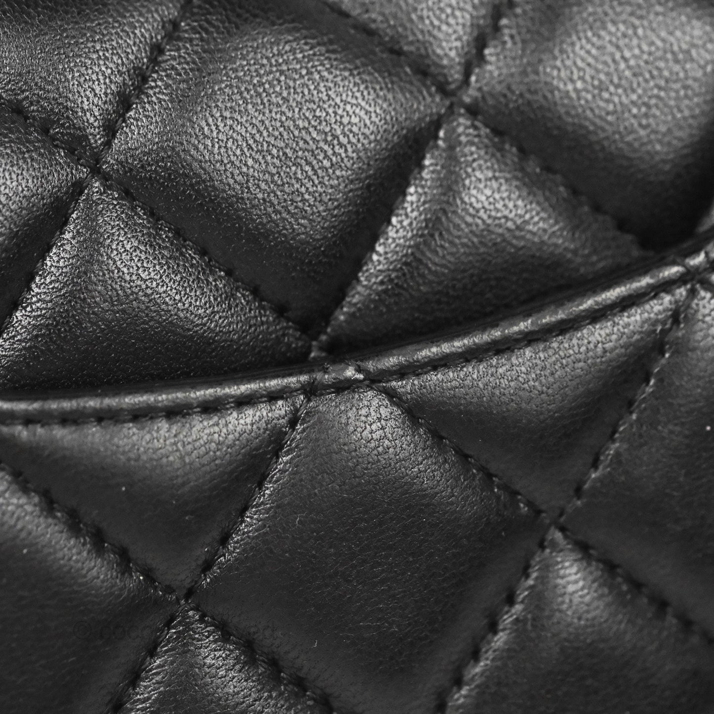 Chanel Quilted Mini Rectangular Flap Black Lambskin Gold Hardware