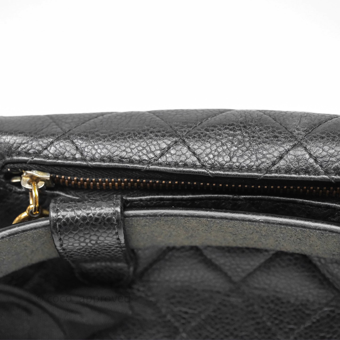 Chanel Vintage Belt Bag Black Caviar 24K Gold Hardware