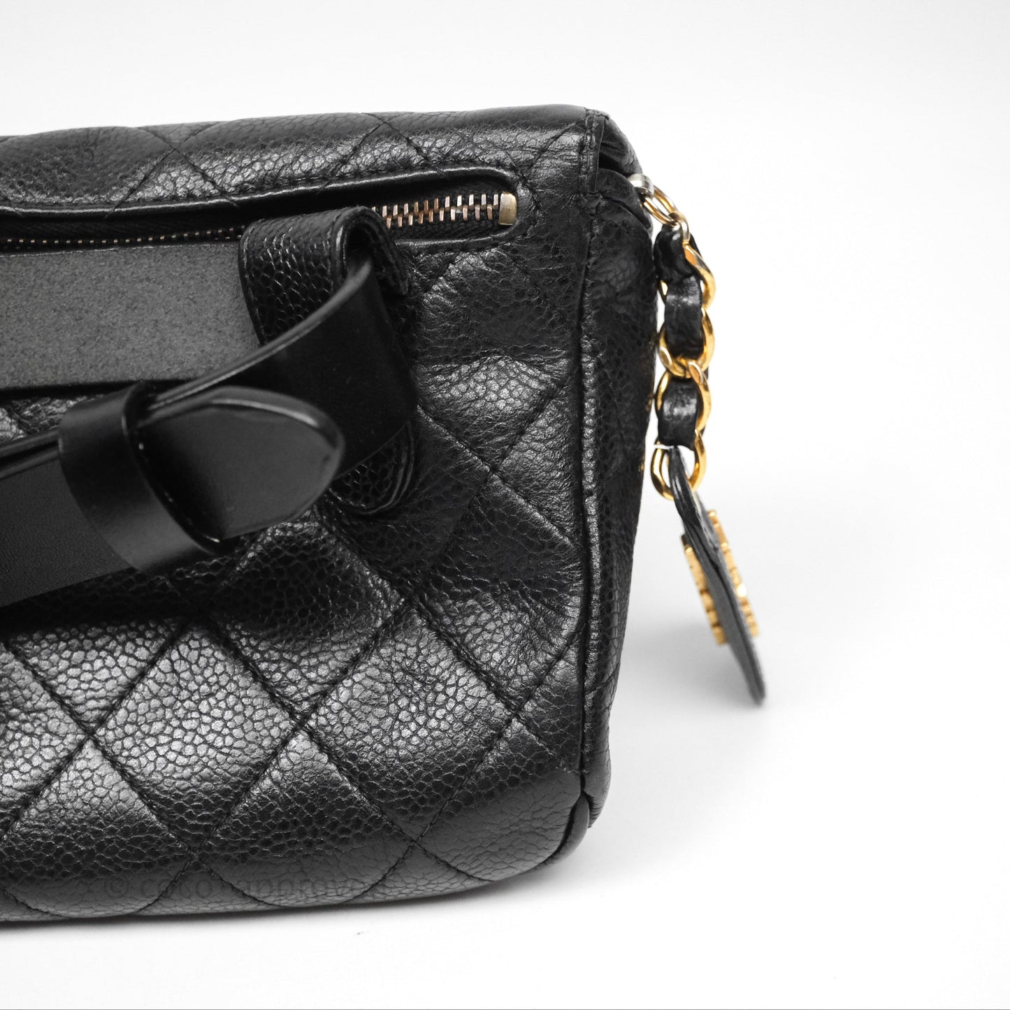 Chanel Vintage Belt Bag Black Caviar 24K Gold Hardware