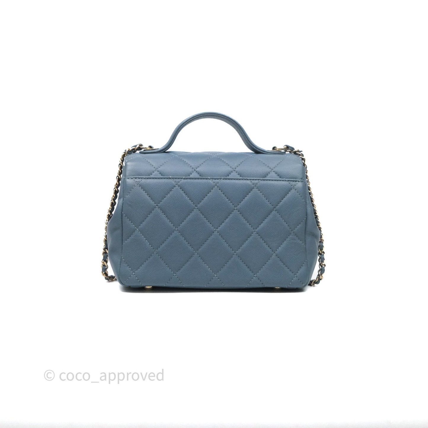 Chanel Caviar Quilted Small Business Affinity Flap Blue Gold Hardware