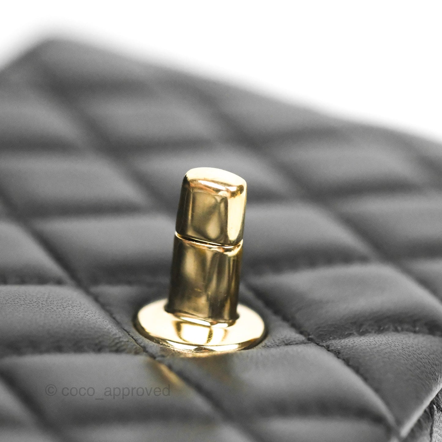 Chanel Quilted Mini Rectangular Flap Black Lambskin Gold Hardware