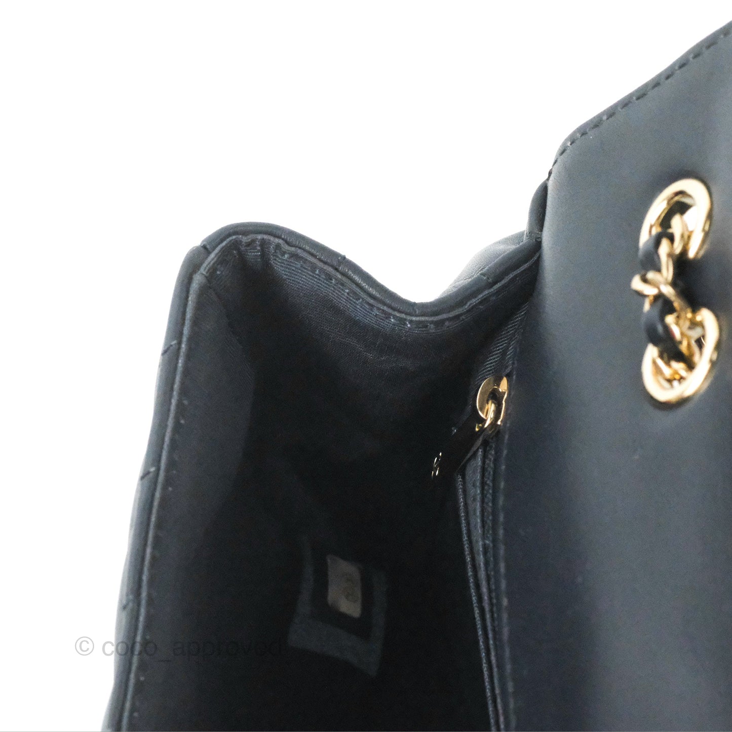 Chanel Medium Statement Chevron Flap Bag Navy Calfskin Gold Hardware