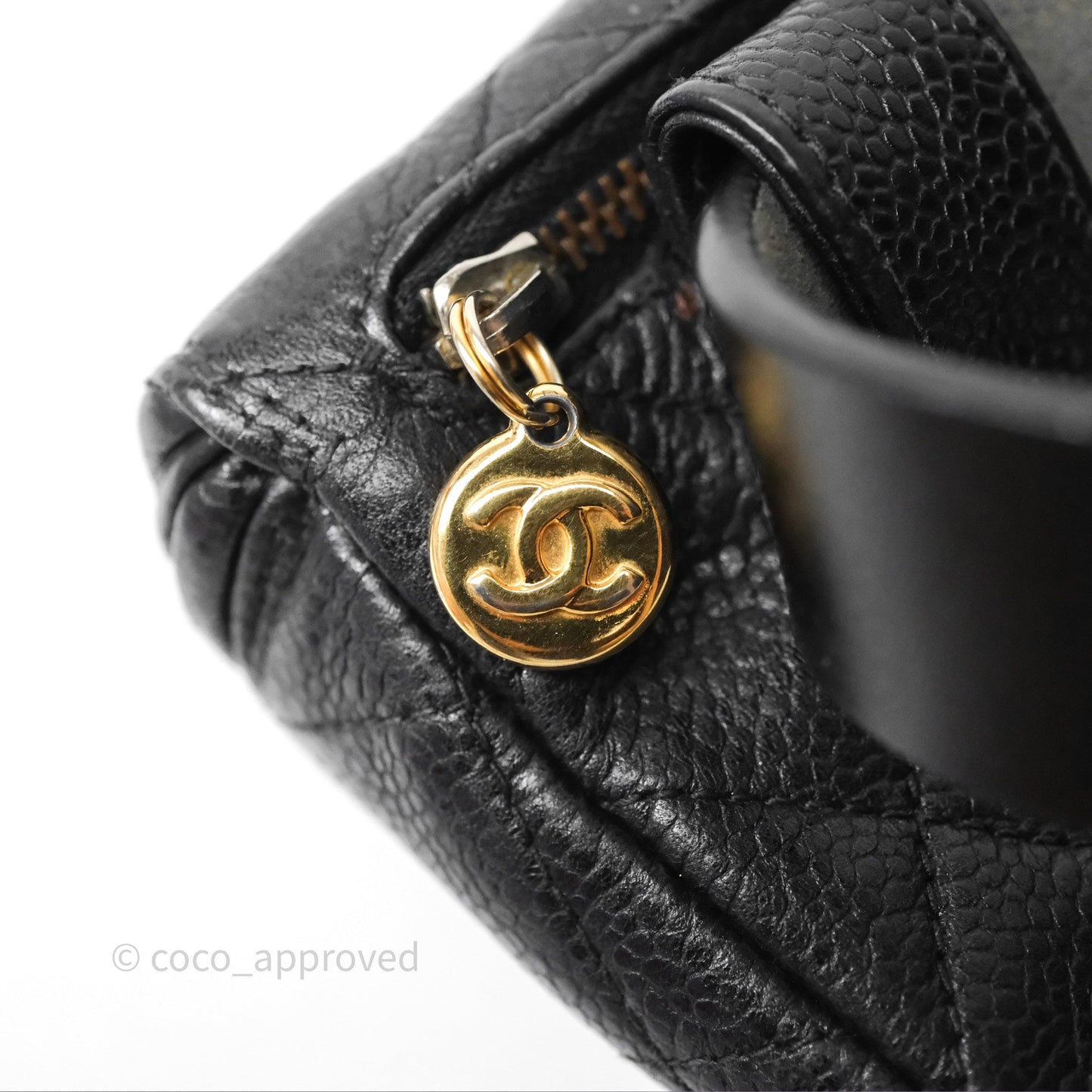Chanel Vintage Belt Bag Black Caviar 24K Gold Hardware