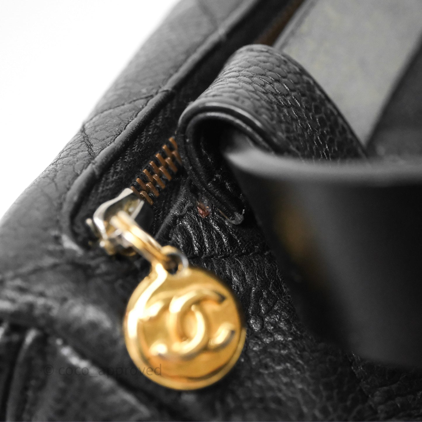 Chanel Vintage Belt Bag Black Caviar 24K Gold Hardware