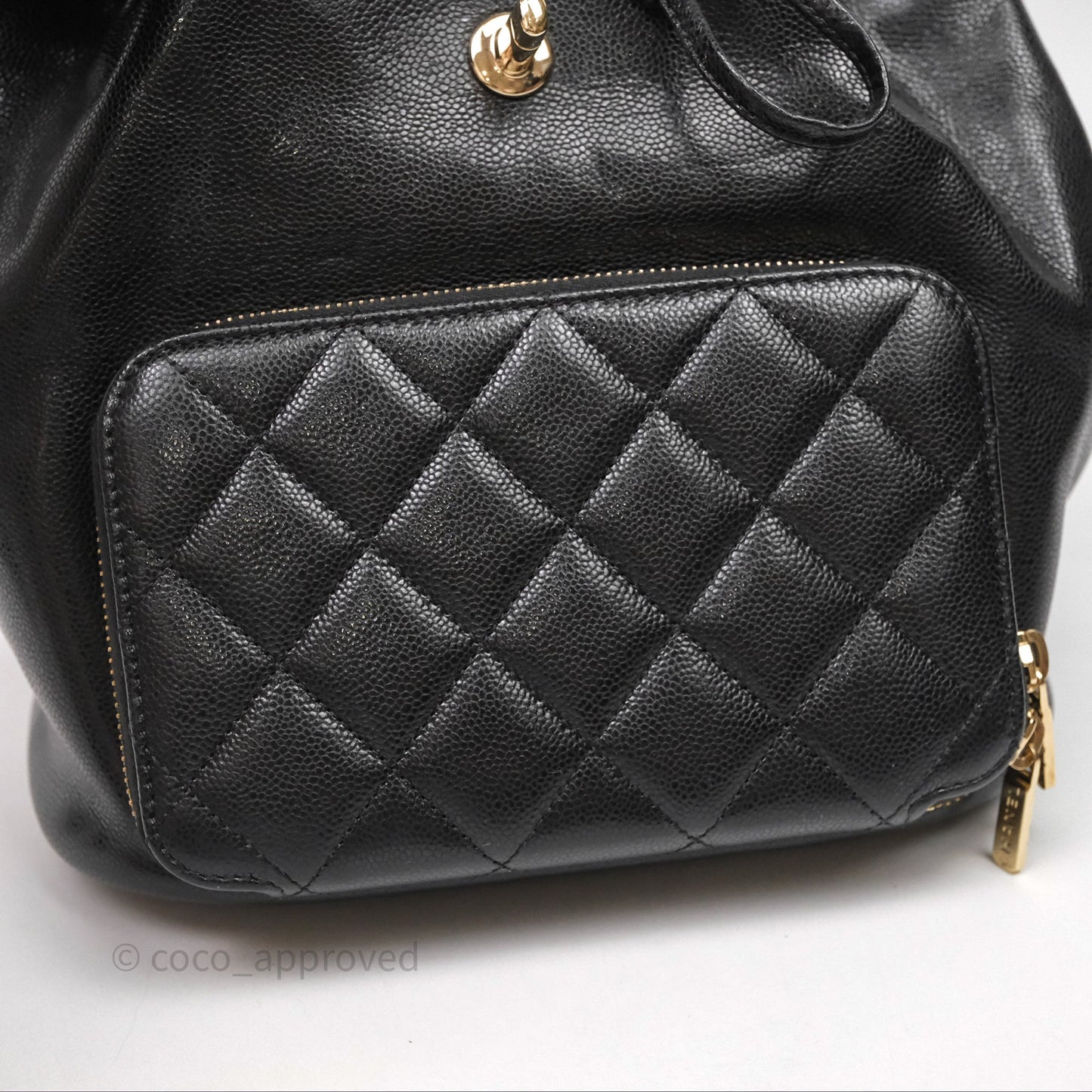 Chanel Quilted Business Affinity Backpack Black Caviar Gold Hardware