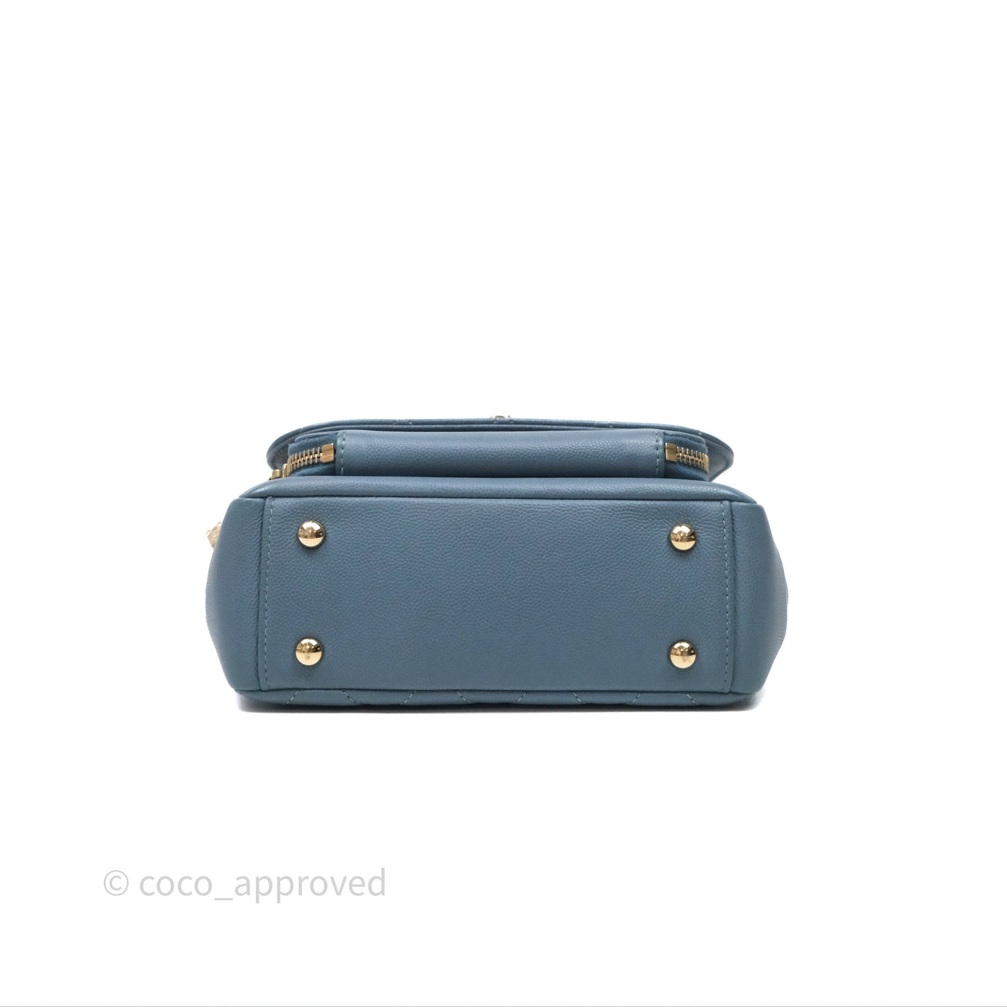 Chanel Caviar Quilted Small Business Affinity Flap Blue Gold Hardware