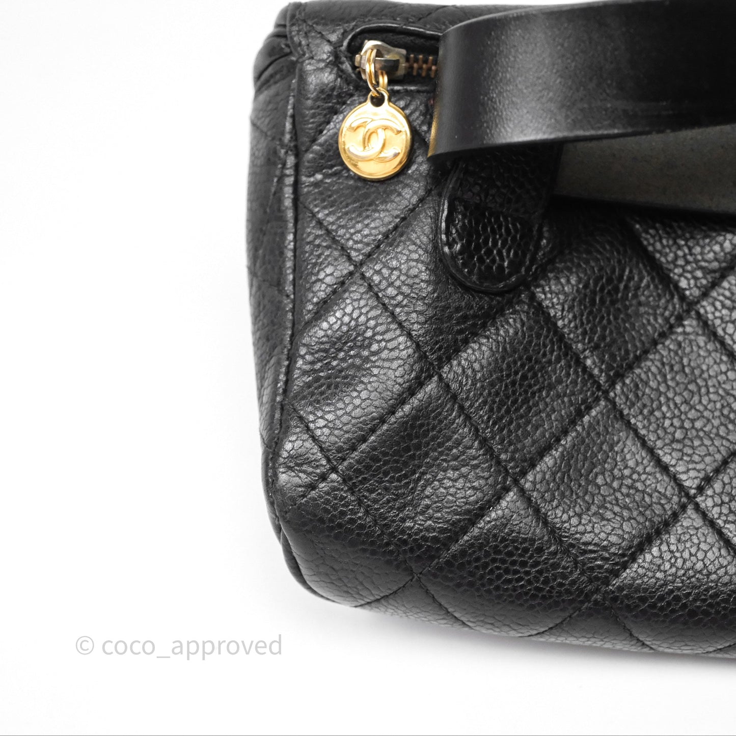Chanel Vintage Belt Bag Black Caviar 24K Gold Hardware