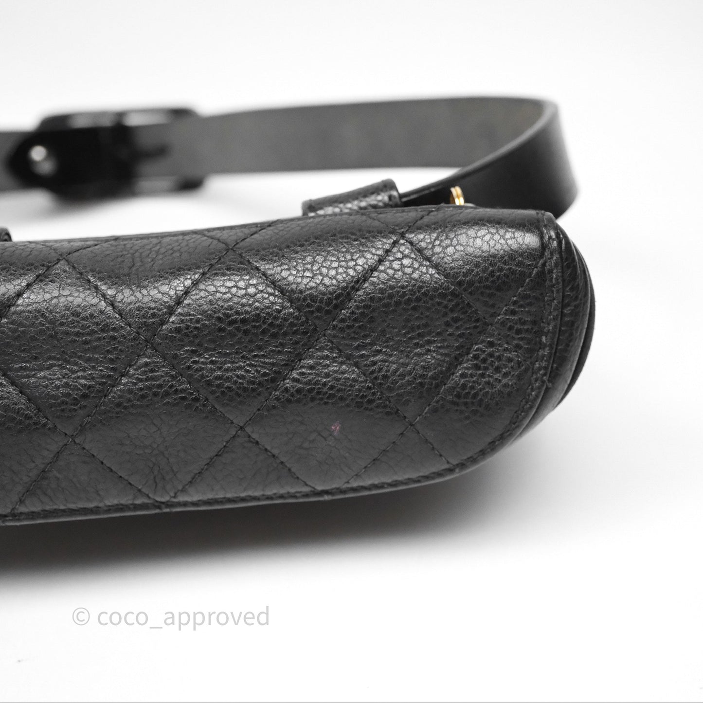 Chanel Vintage Belt Bag Black Caviar 24K Gold Hardware