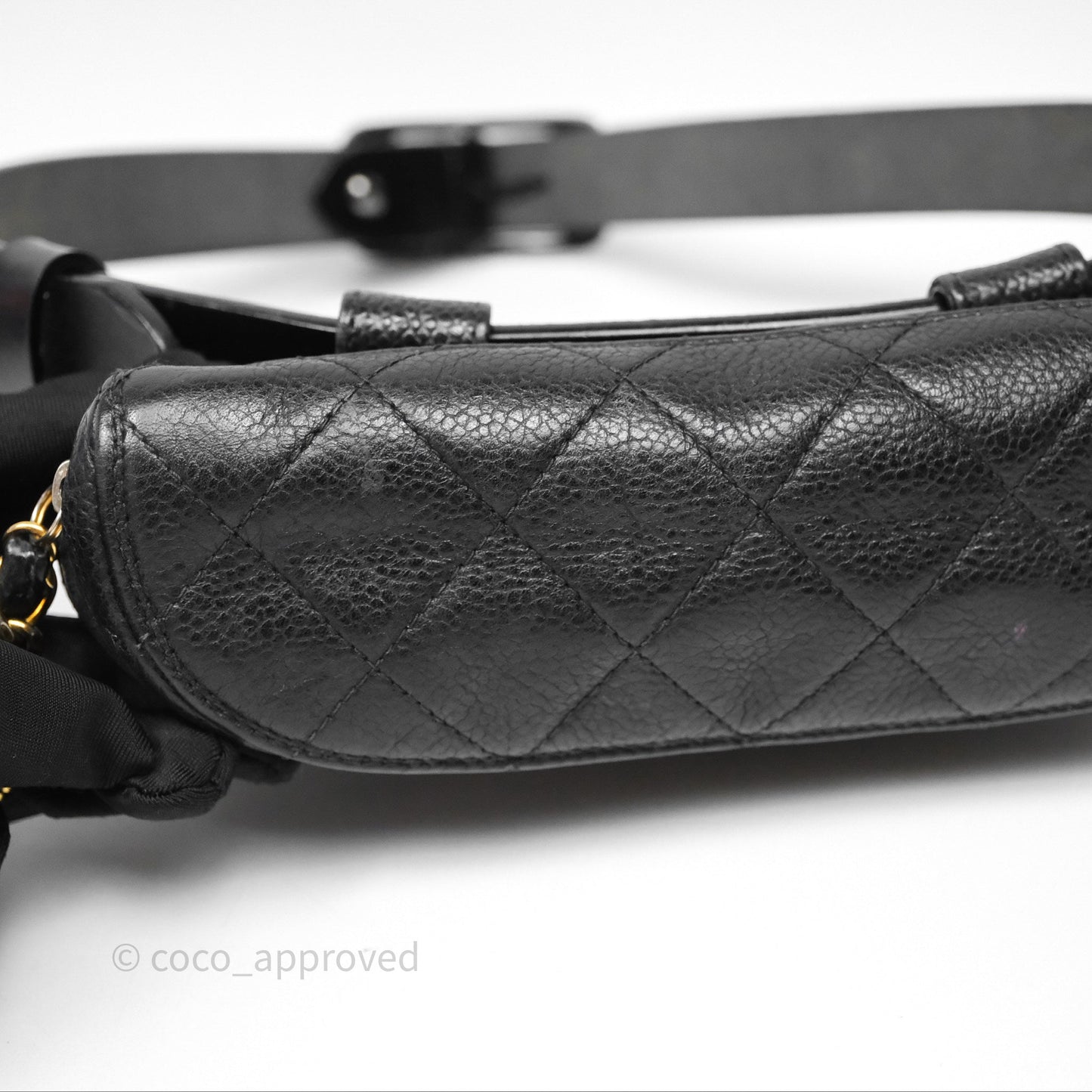 Chanel Vintage Belt Bag Black Caviar 24K Gold Hardware