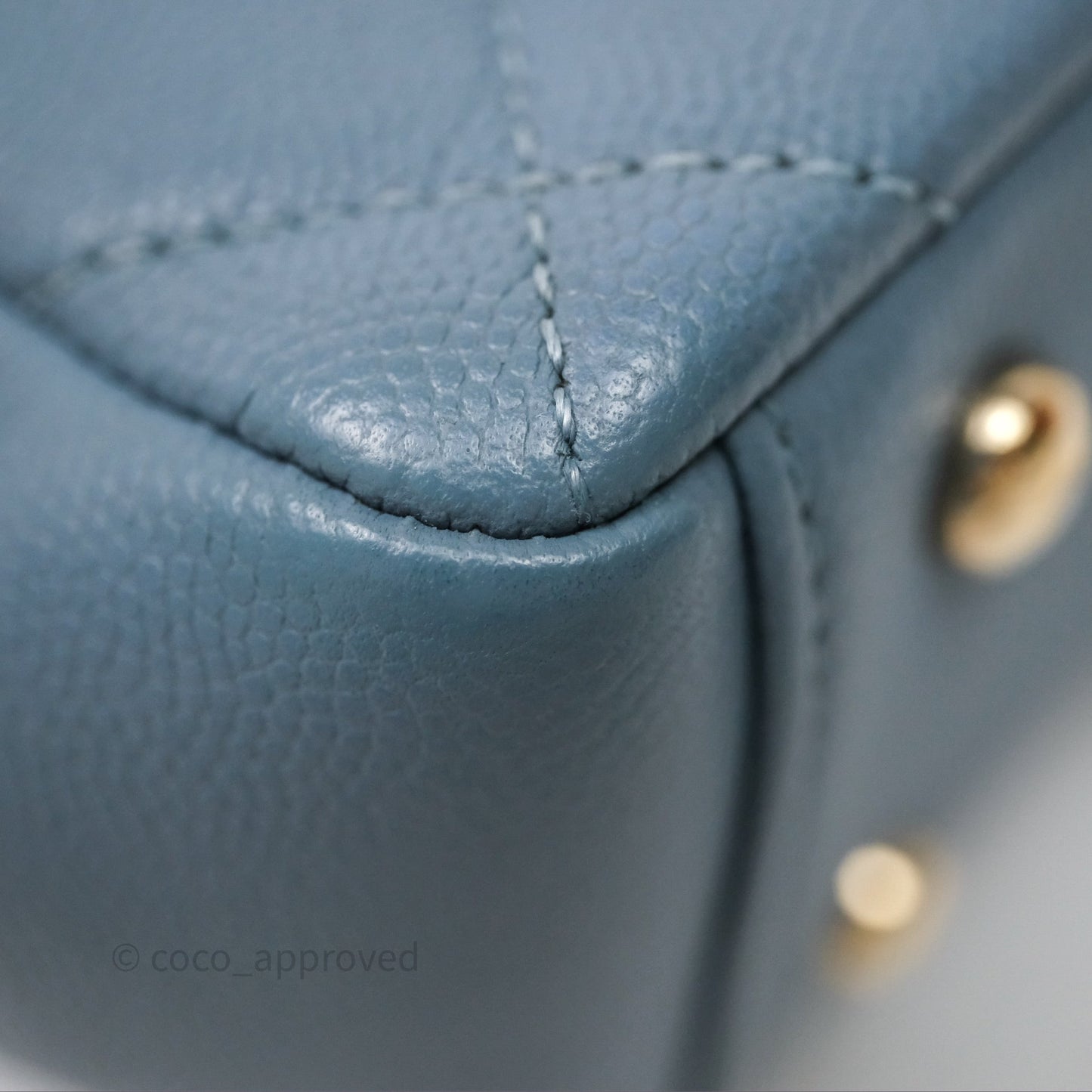 Chanel Caviar Quilted Small Business Affinity Flap Blue Gold Hardware