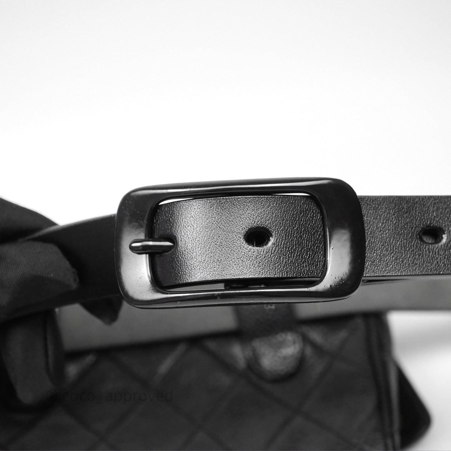 Chanel Vintage Belt Bag Black Caviar 24K Gold Hardware