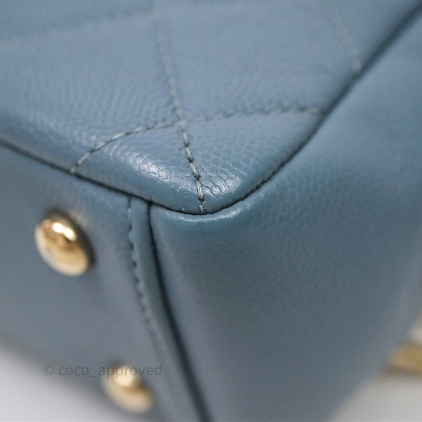 Chanel Caviar Quilted Small Business Affinity Flap Blue Gold Hardware
