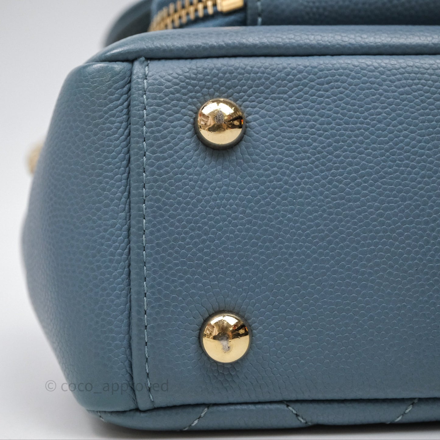 Chanel Caviar Quilted Small Business Affinity Flap Blue Gold Hardware