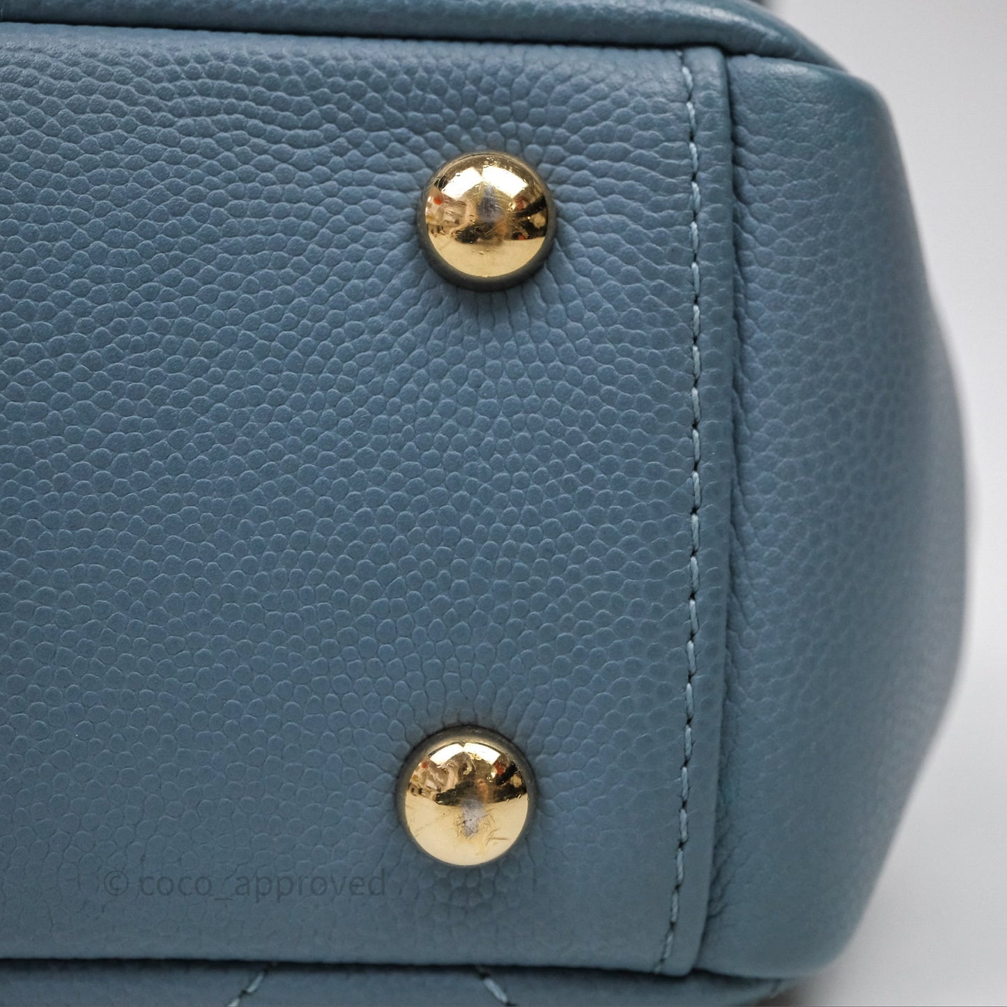 Chanel Caviar Quilted Small Business Affinity Flap Blue Gold Hardware