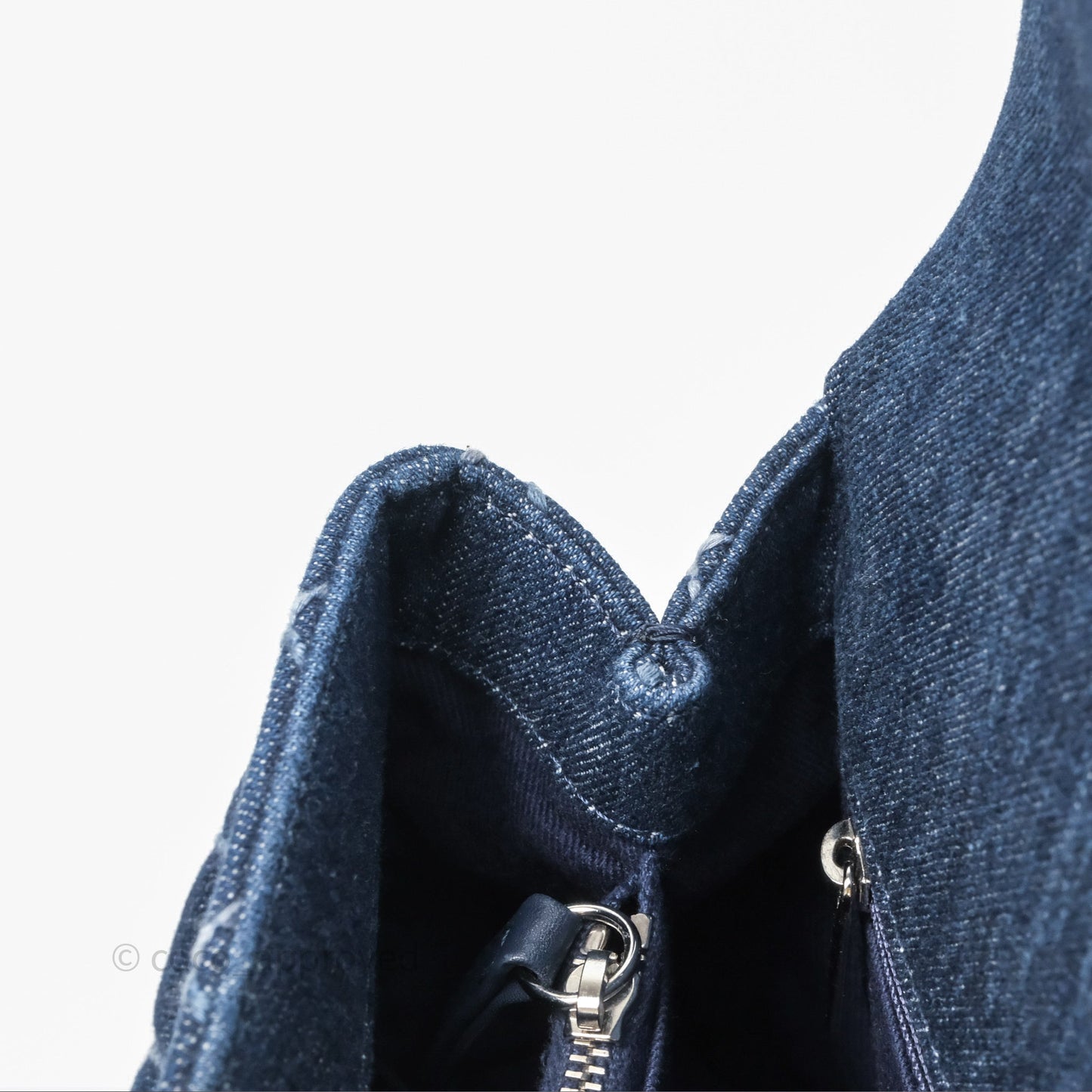Chanel Medium Quilted Coco Handle Flap Denim Silver Hardware