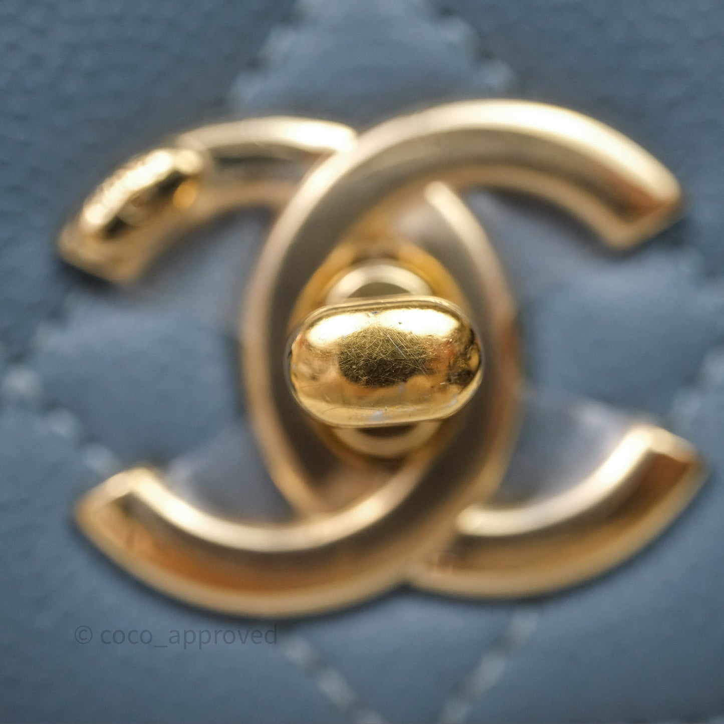 Chanel Caviar Quilted Small Business Affinity Flap Blue Gold Hardware