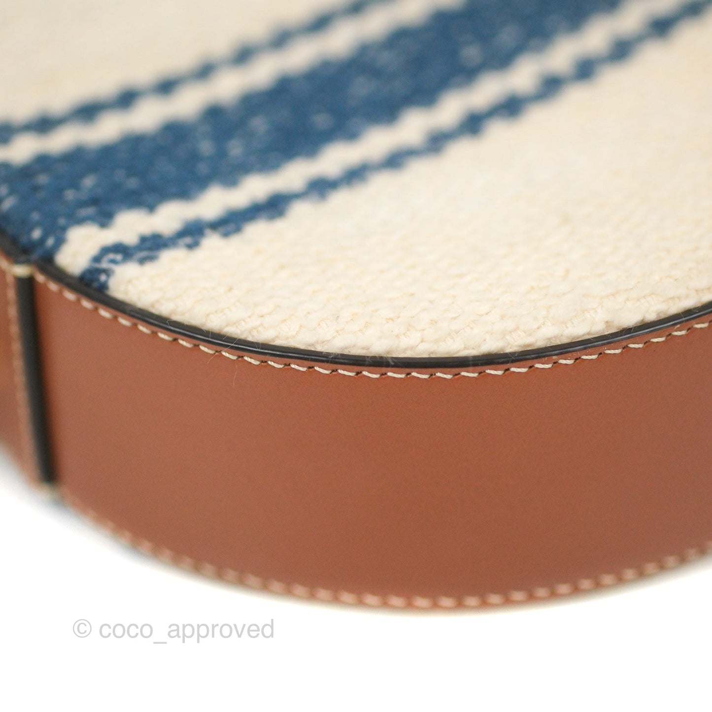 Celine Perth Embroidered Blue Cream Round Mini Crossbody Bag