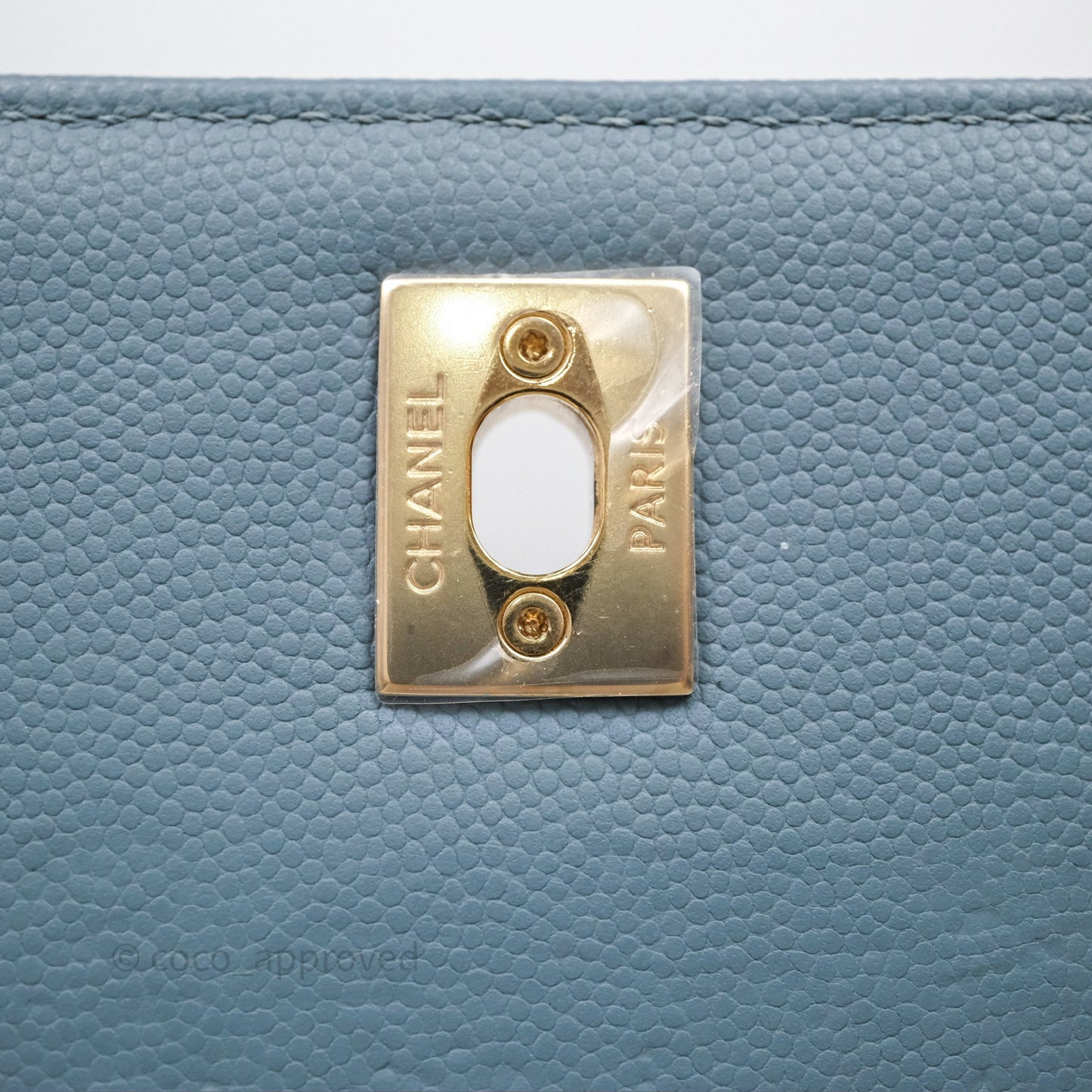 Chanel Caviar Quilted Small Business Affinity Flap Blue Gold Hardware
