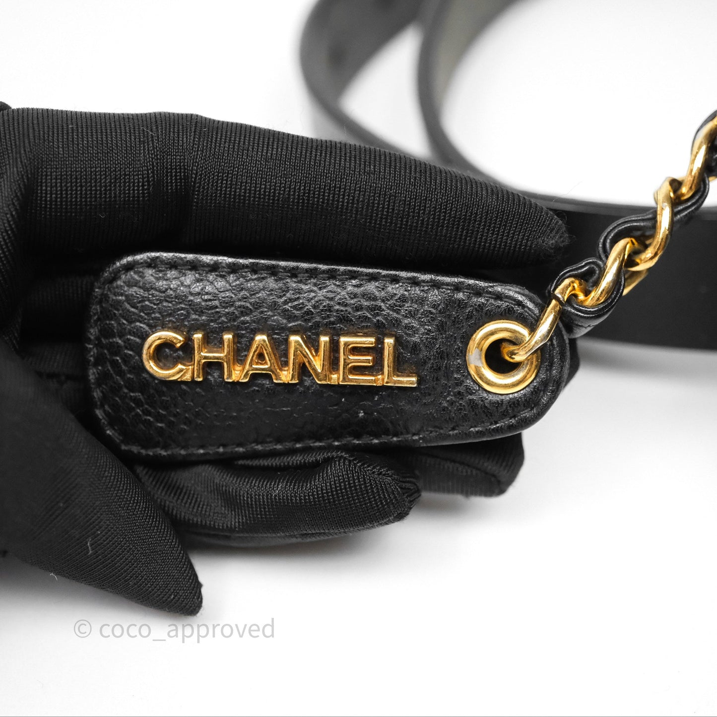 Chanel Vintage Belt Bag Black Caviar 24K Gold Hardware