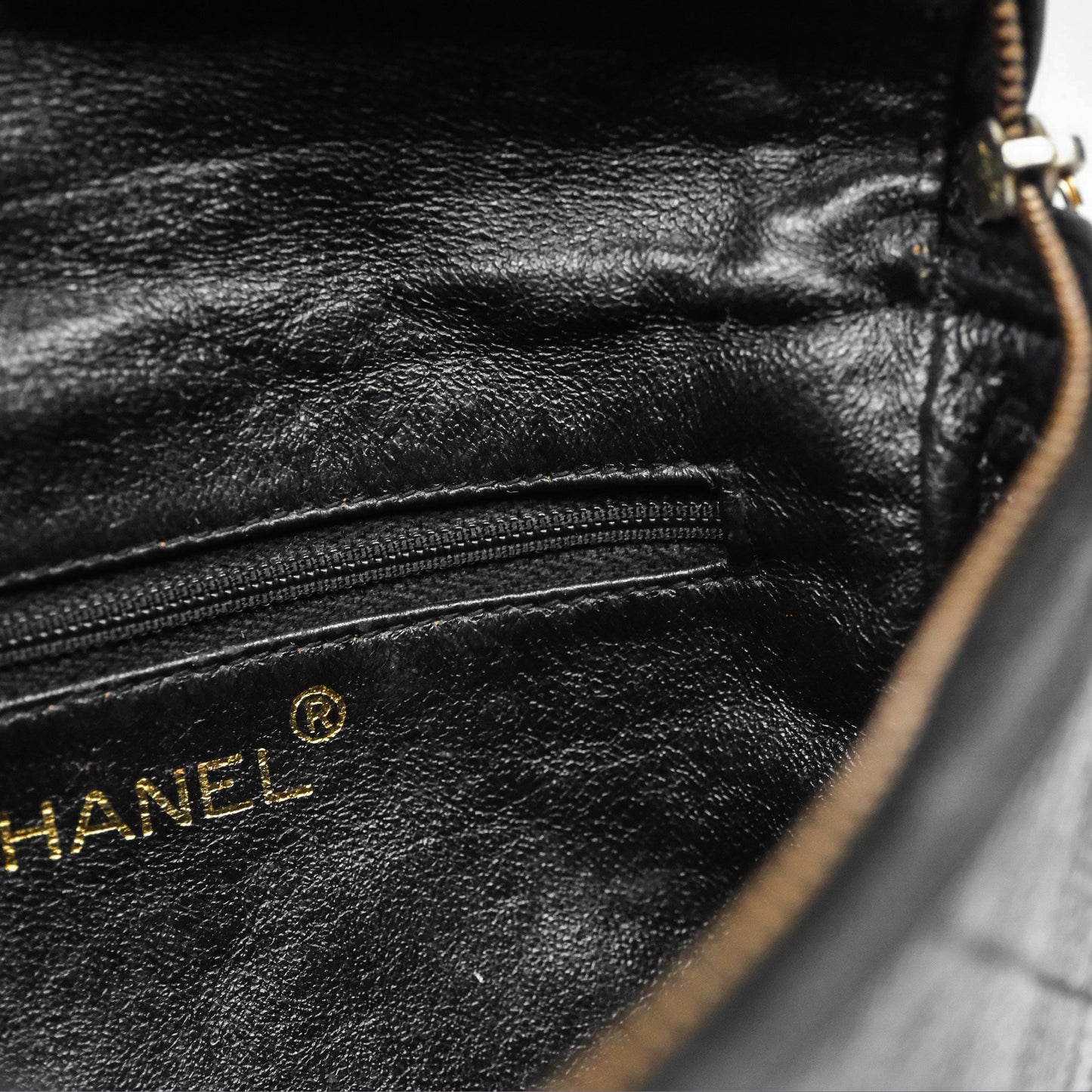 Chanel Vintage Belt Bag Black Caviar 24K Gold Hardware