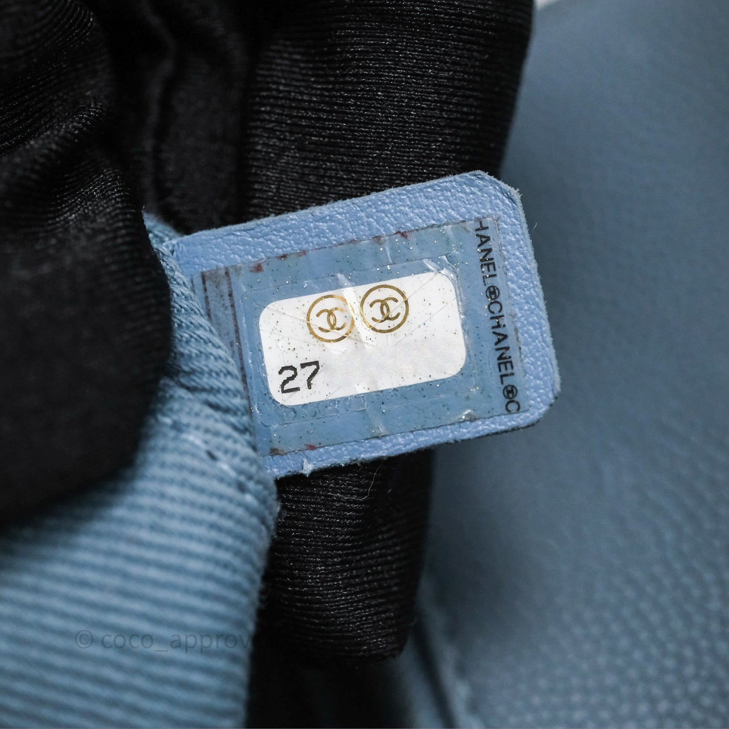 Chanel Caviar Quilted Small Business Affinity Flap Blue Gold Hardware