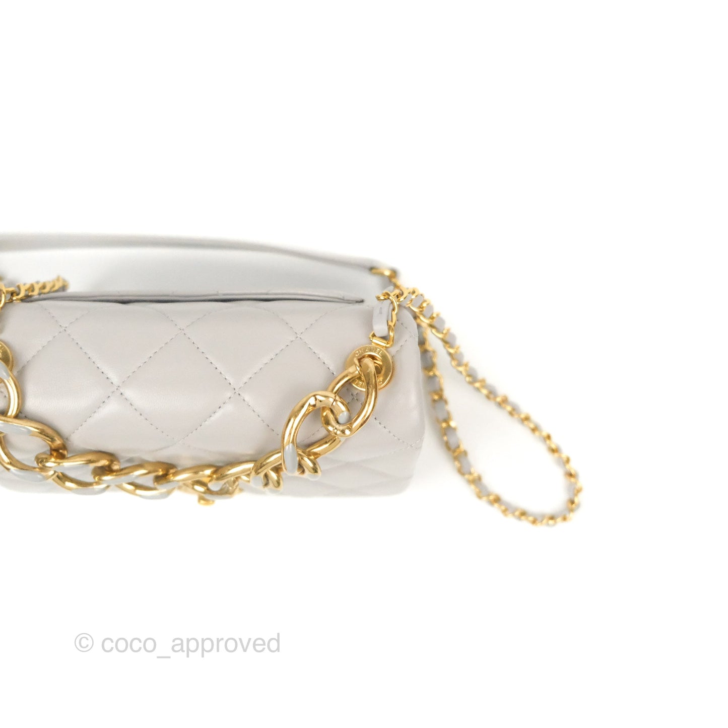 Chanel Quilted Small Color Match Flap Grey Lambskin Gold Hardware
