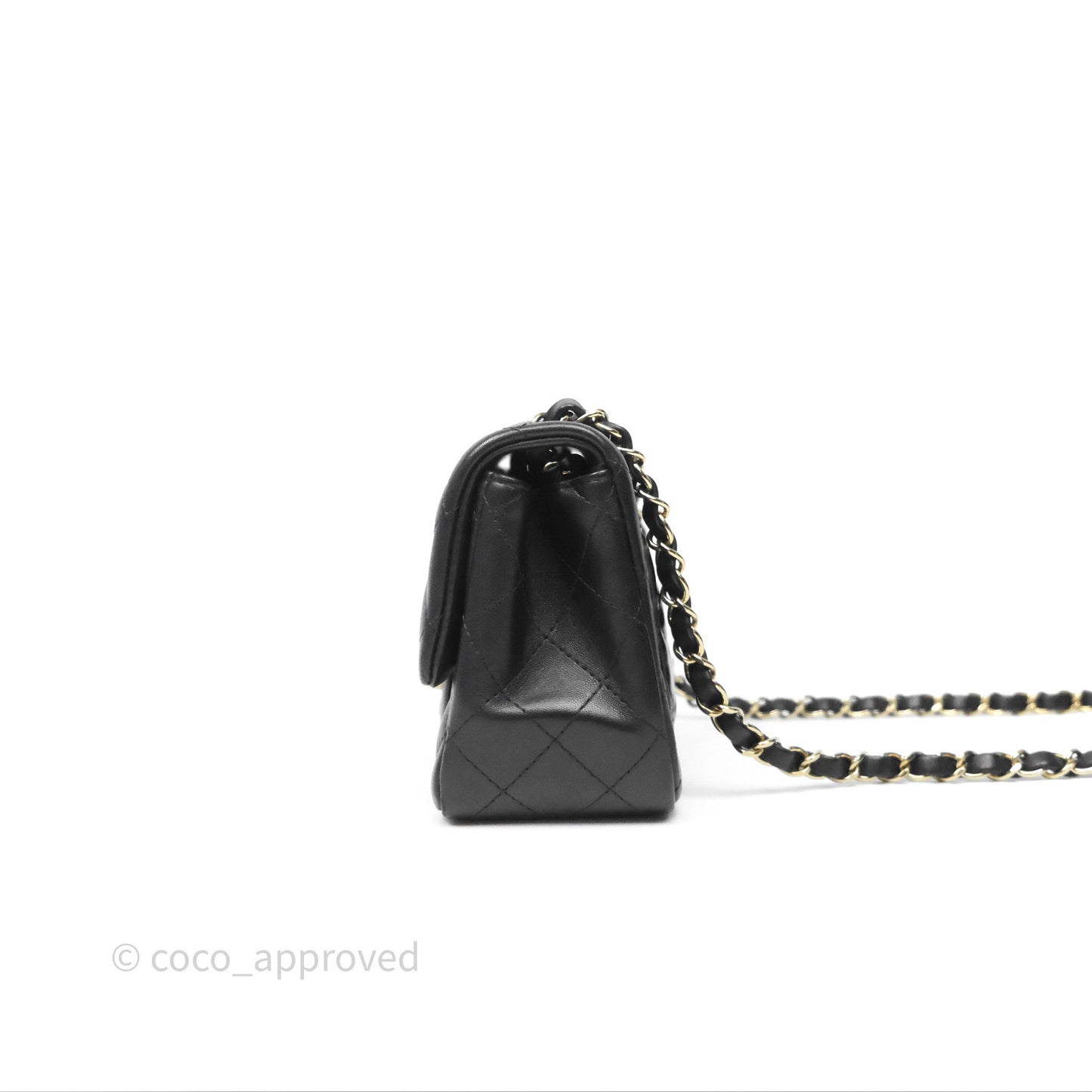 Chanel Mini Square Black Lambskin Gold Hardware