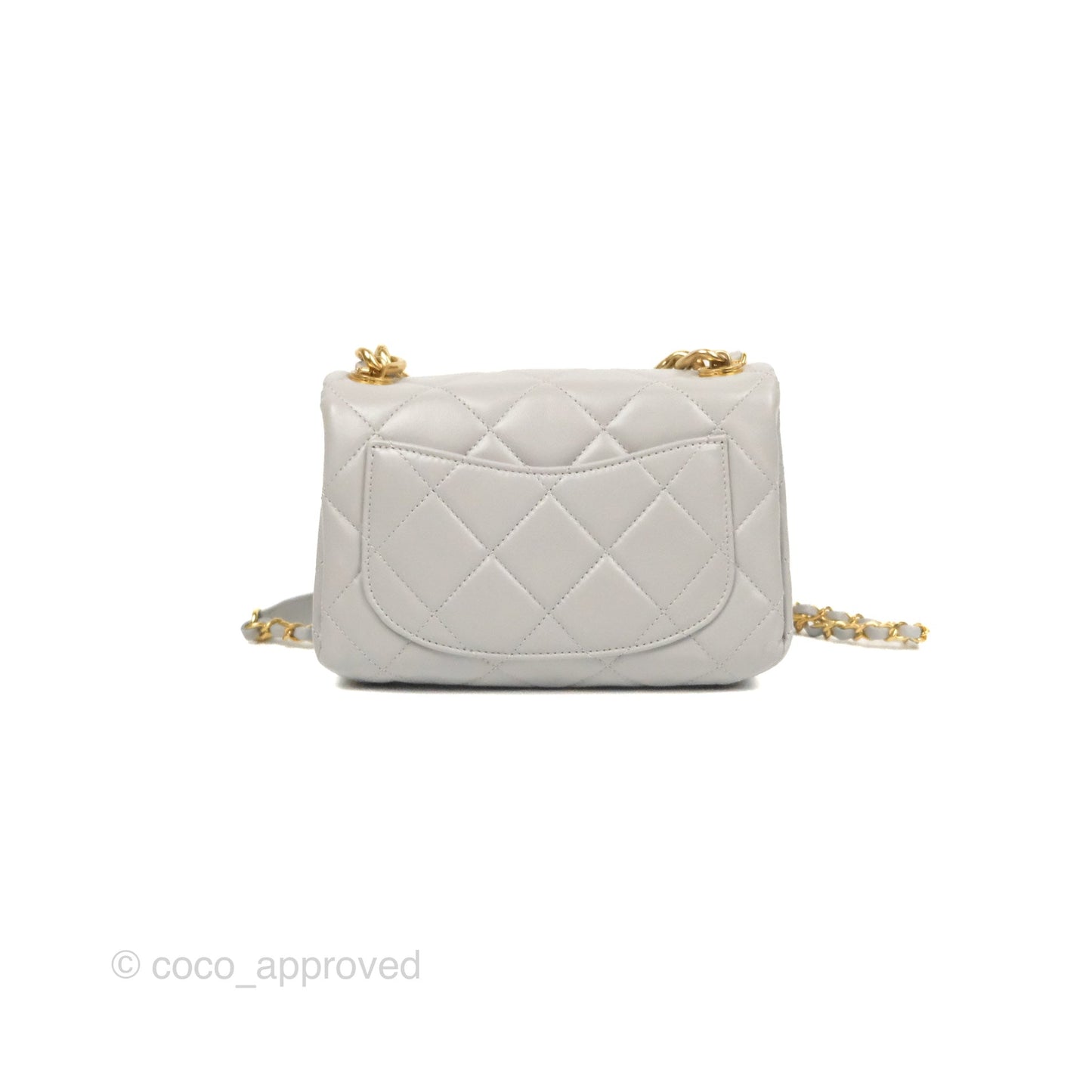 Chanel Quilted Small Color Match Flap Grey Lambskin Gold Hardware