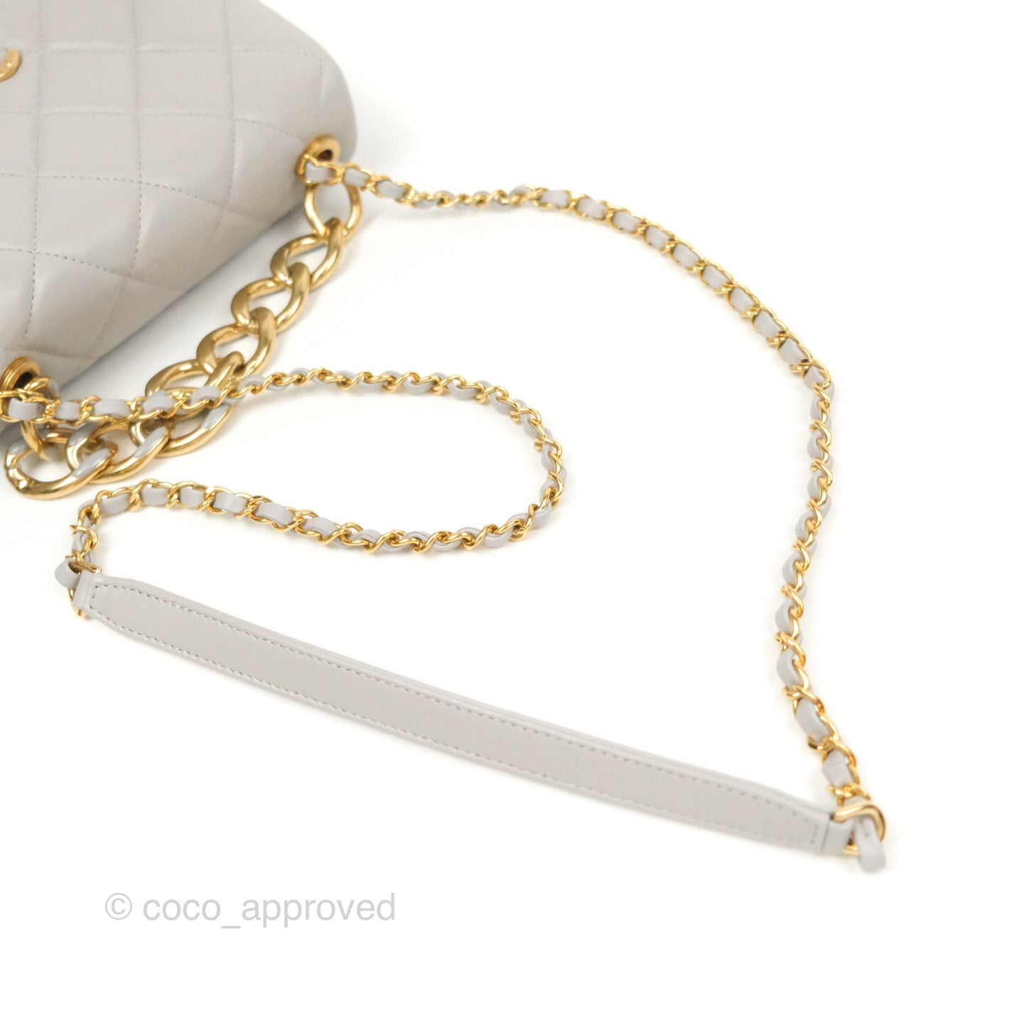 Chanel Quilted Small Color Match Flap Grey Lambskin Gold Hardware