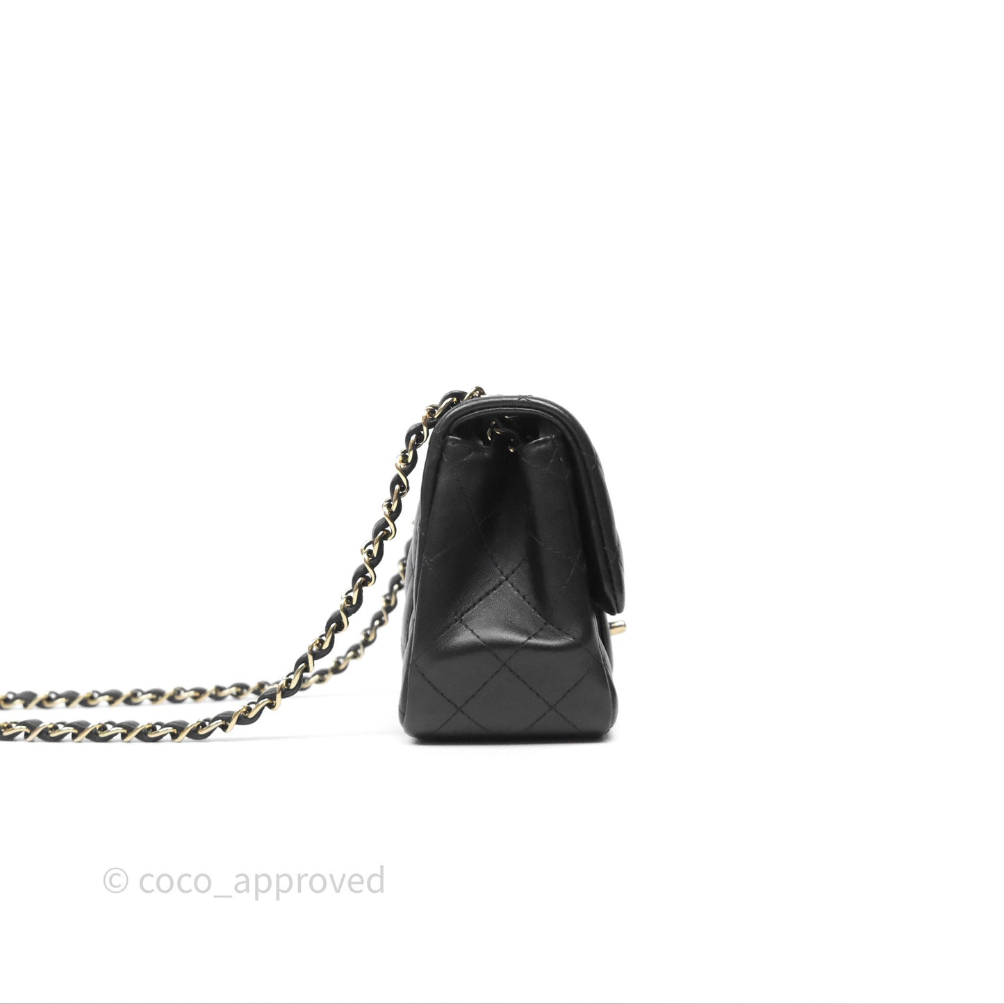 Chanel Mini Square Black Lambskin Gold Hardware