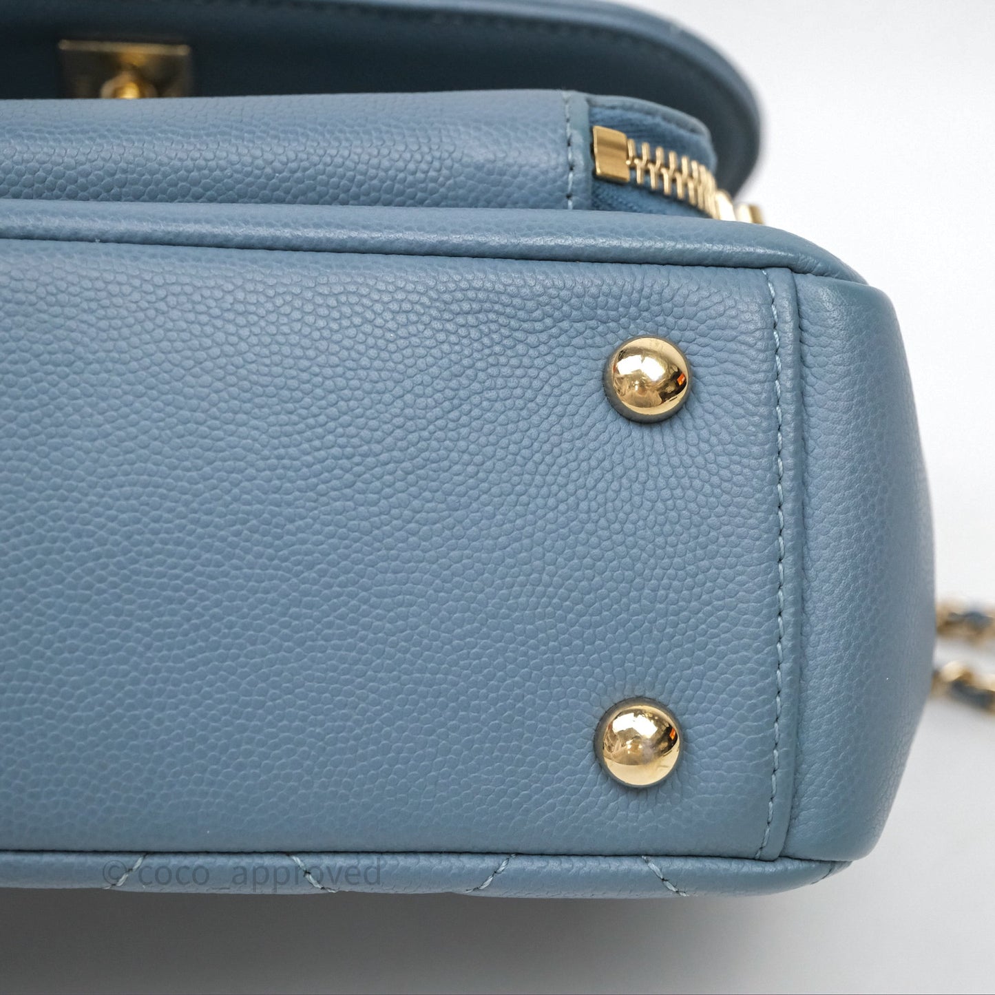 Chanel Caviar Quilted Small Business Affinity Flap Blue Gold Hardware