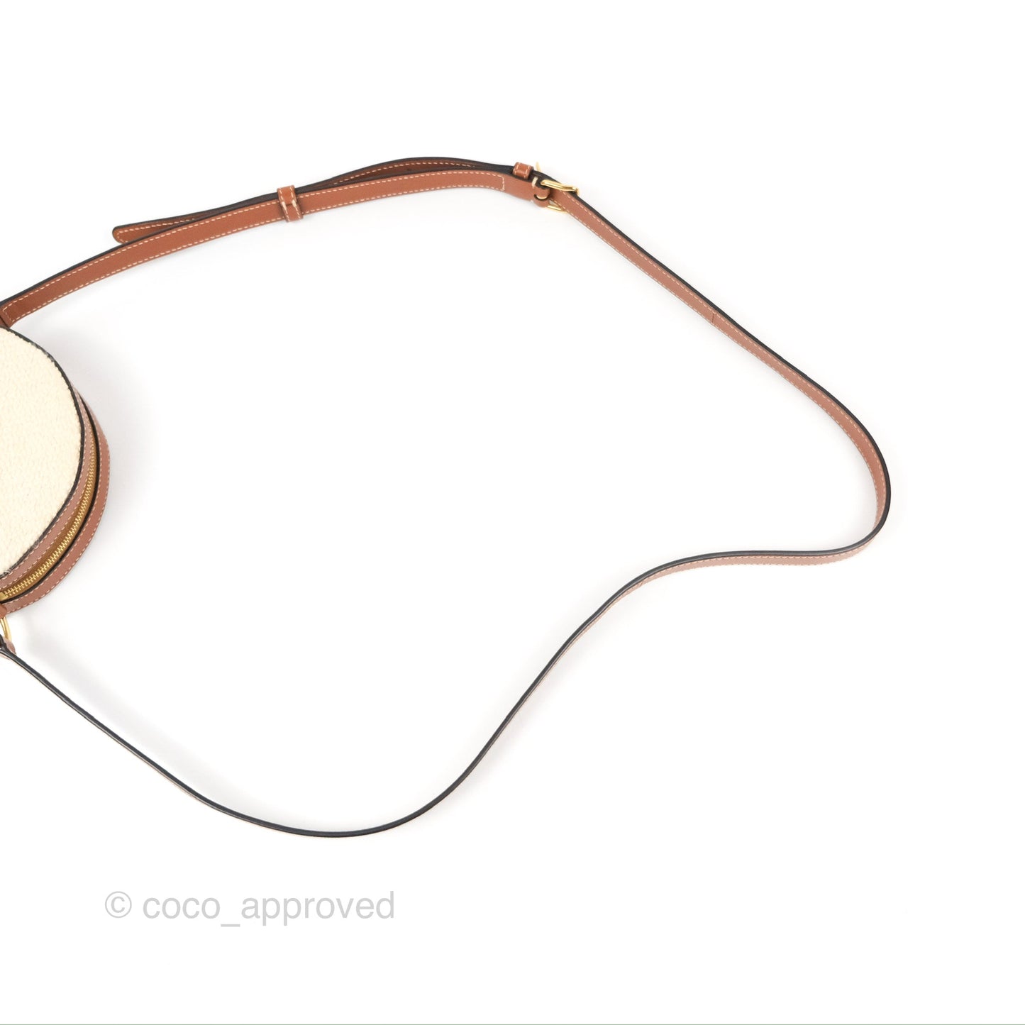 Celine Perth Embroidered Blue Cream Round Mini Crossbody Bag