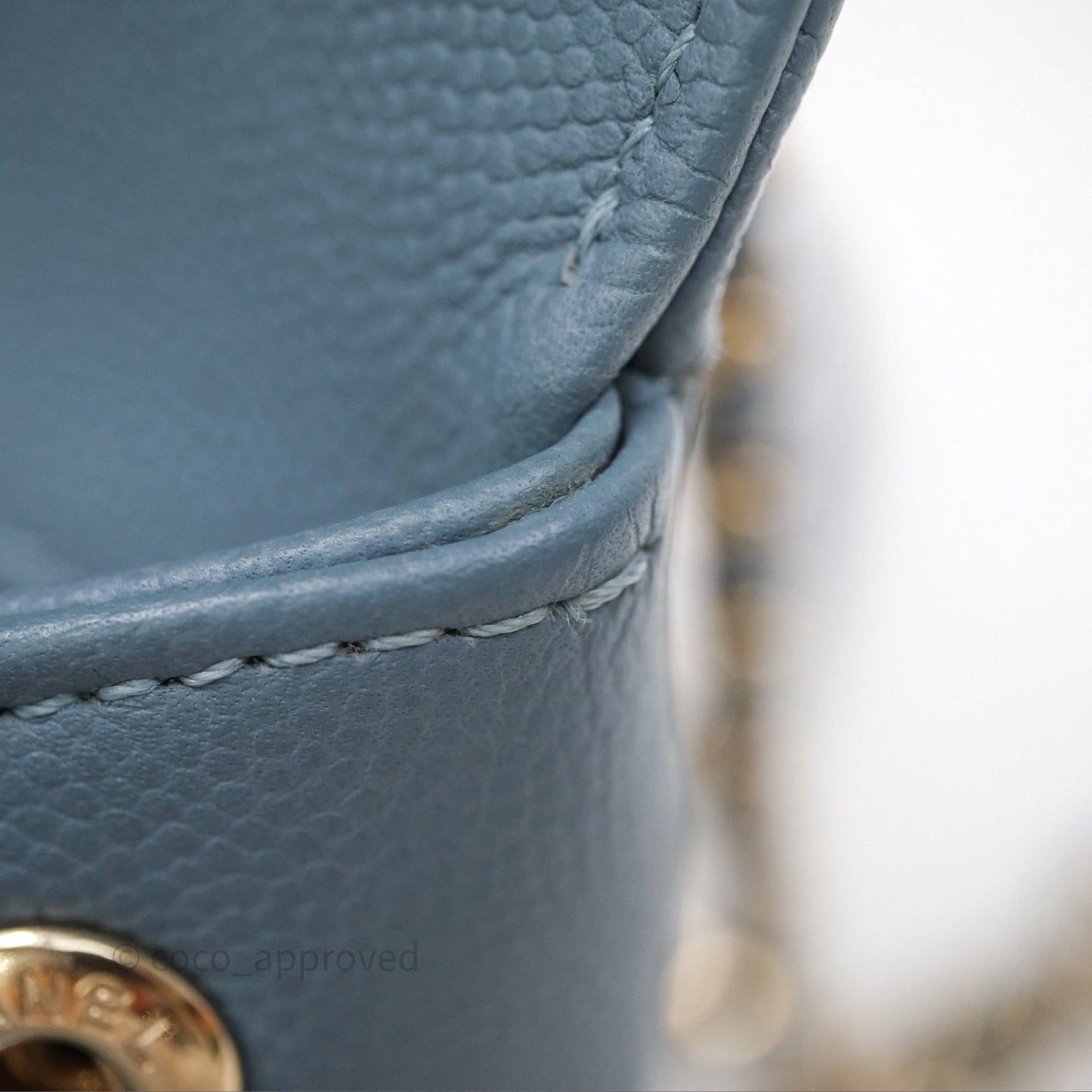Chanel Caviar Quilted Small Business Affinity Flap Blue Gold Hardware