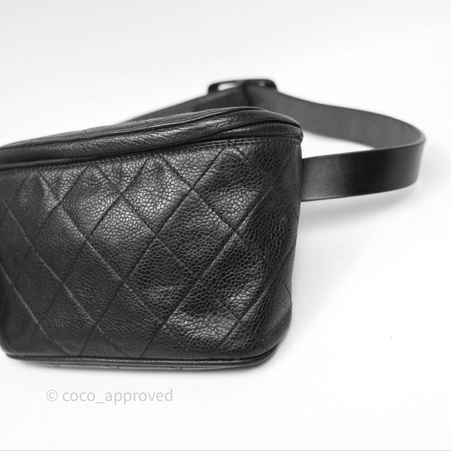 Chanel Vintage Belt Bag Black Caviar 24K Gold Hardware