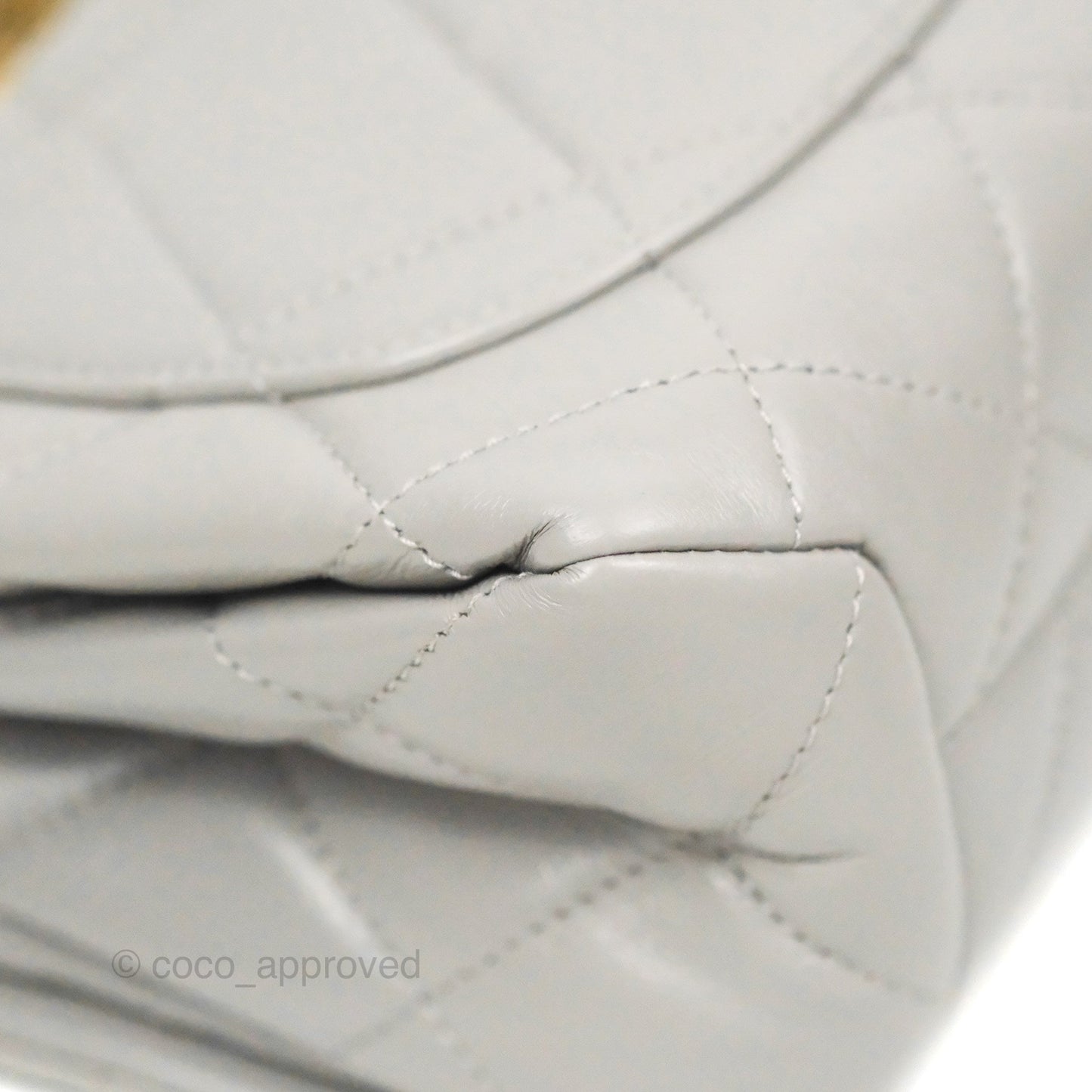 Chanel Quilted Small Color Match Flap Grey Lambskin Gold Hardware