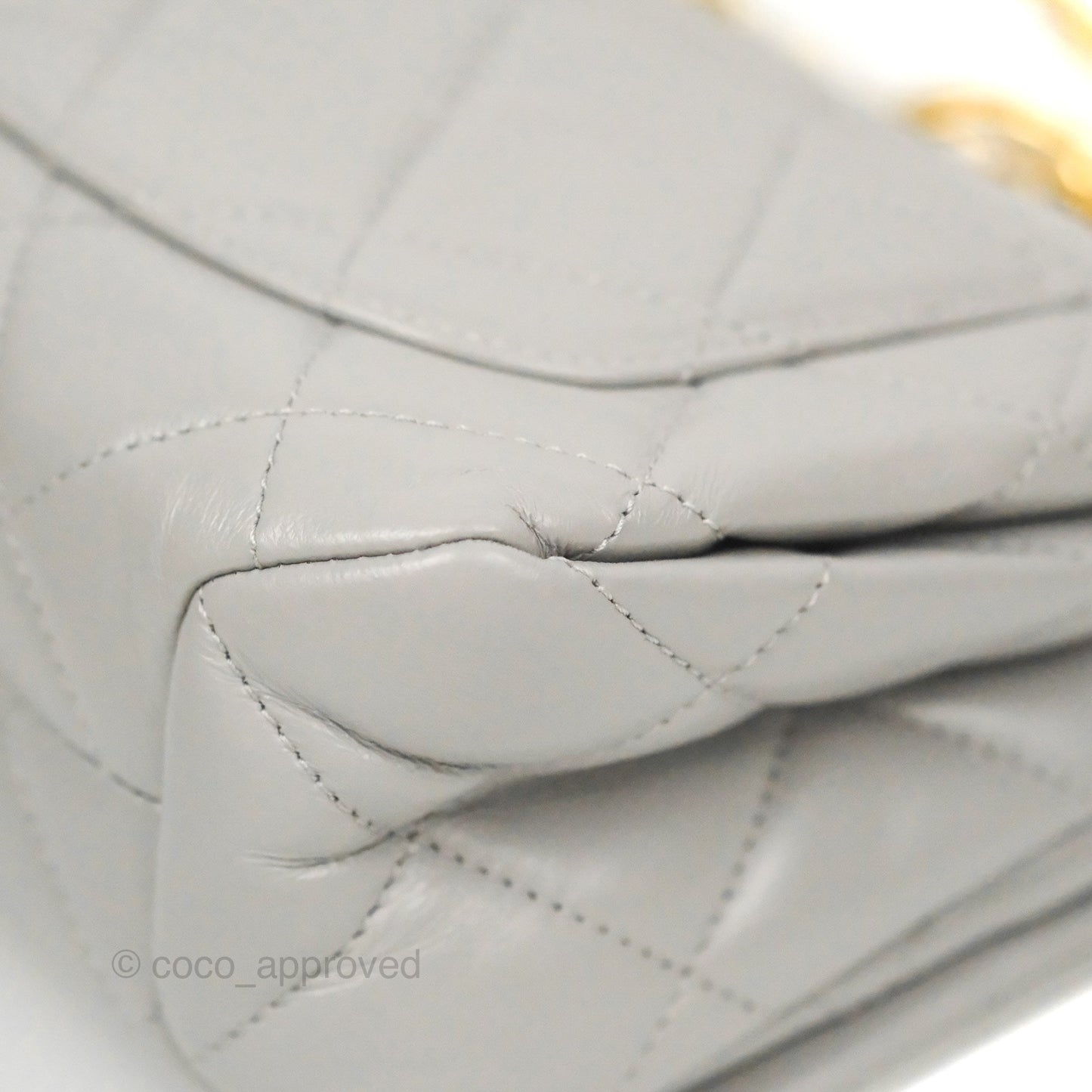 Chanel Quilted Small Color Match Flap Grey Lambskin Gold Hardware