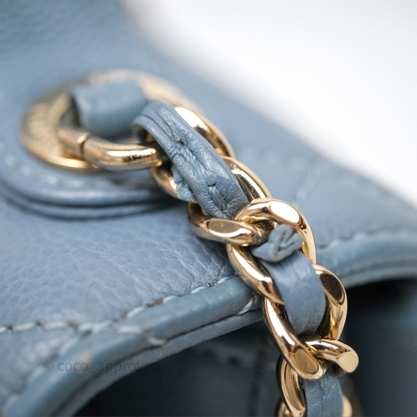 Chanel Caviar Quilted Small Business Affinity Flap Blue Gold Hardware