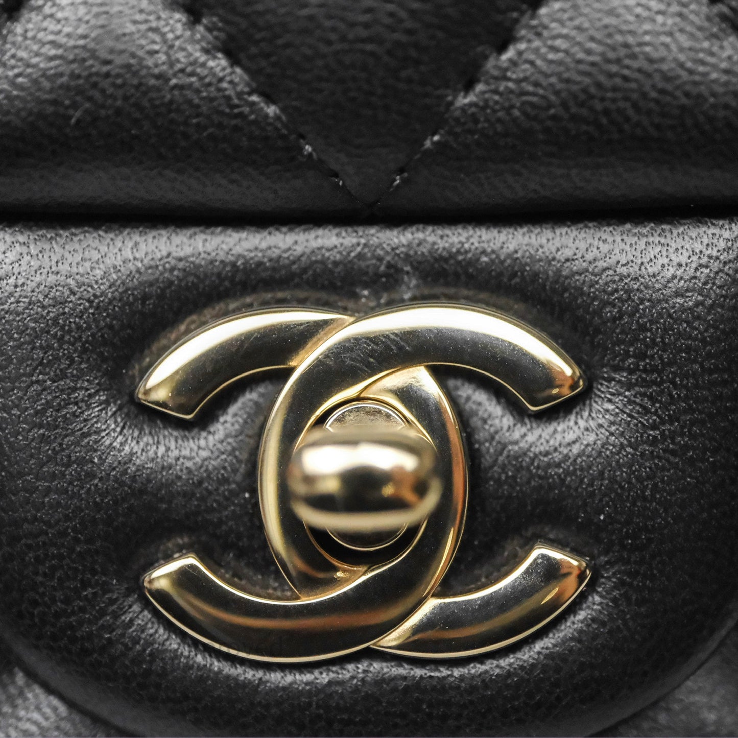 Chanel Mini Square Black Lambskin Gold Hardware